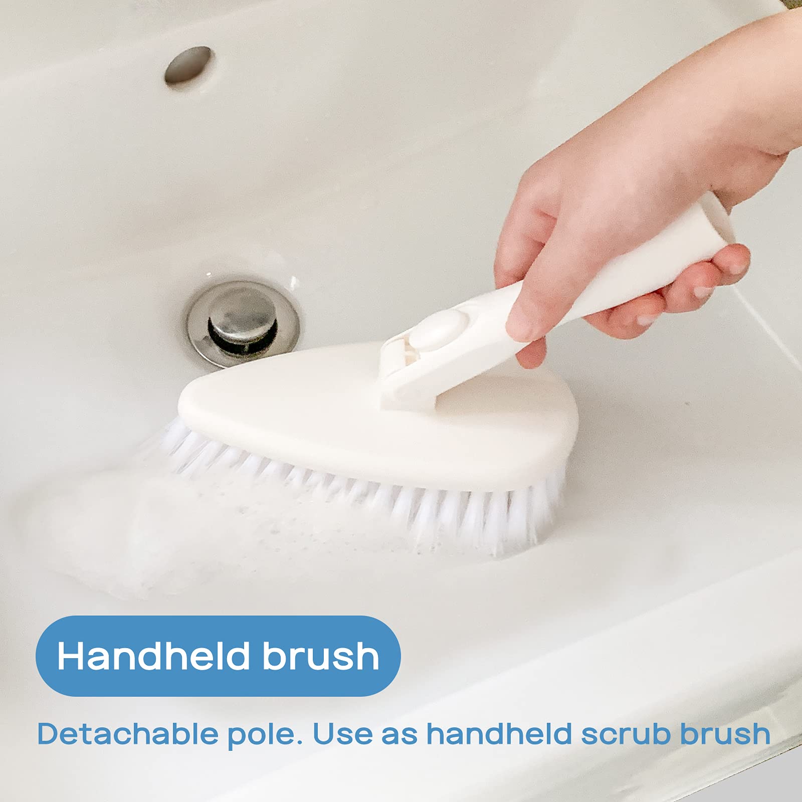 Qaestfy Bathtub Brush Refill Replacement Shower Tub And Tile Cleaning Lock In Place Scrub Brushes Head For Bathroom Wall Floor S