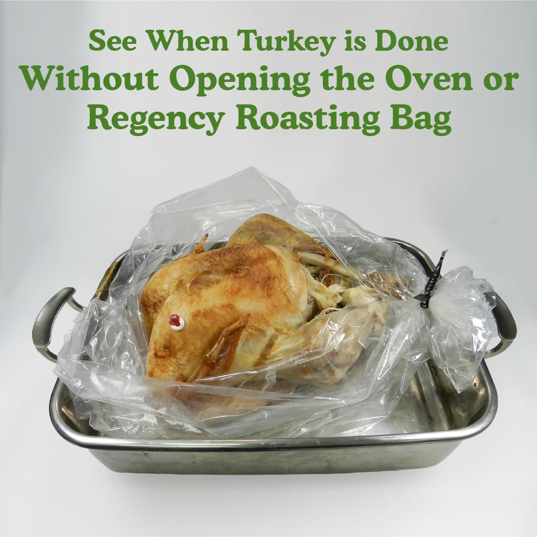 Regency Wraps Disposable Cooking Thermometer for Turkey  Red-Button Automatically Pops-Up When Turkey Reaches 180  Oven  Microwave & Air Fryer Safe  Pack of 2