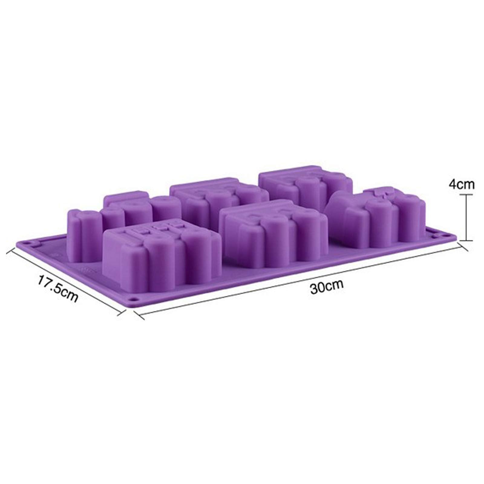 Joyeee Silicone Train Cake Mold, 1 Pcs 6 Cavity Non-Stick Train Cake Pan Baking Mold For Brownies Chocolate, Muffin Cups And Ice