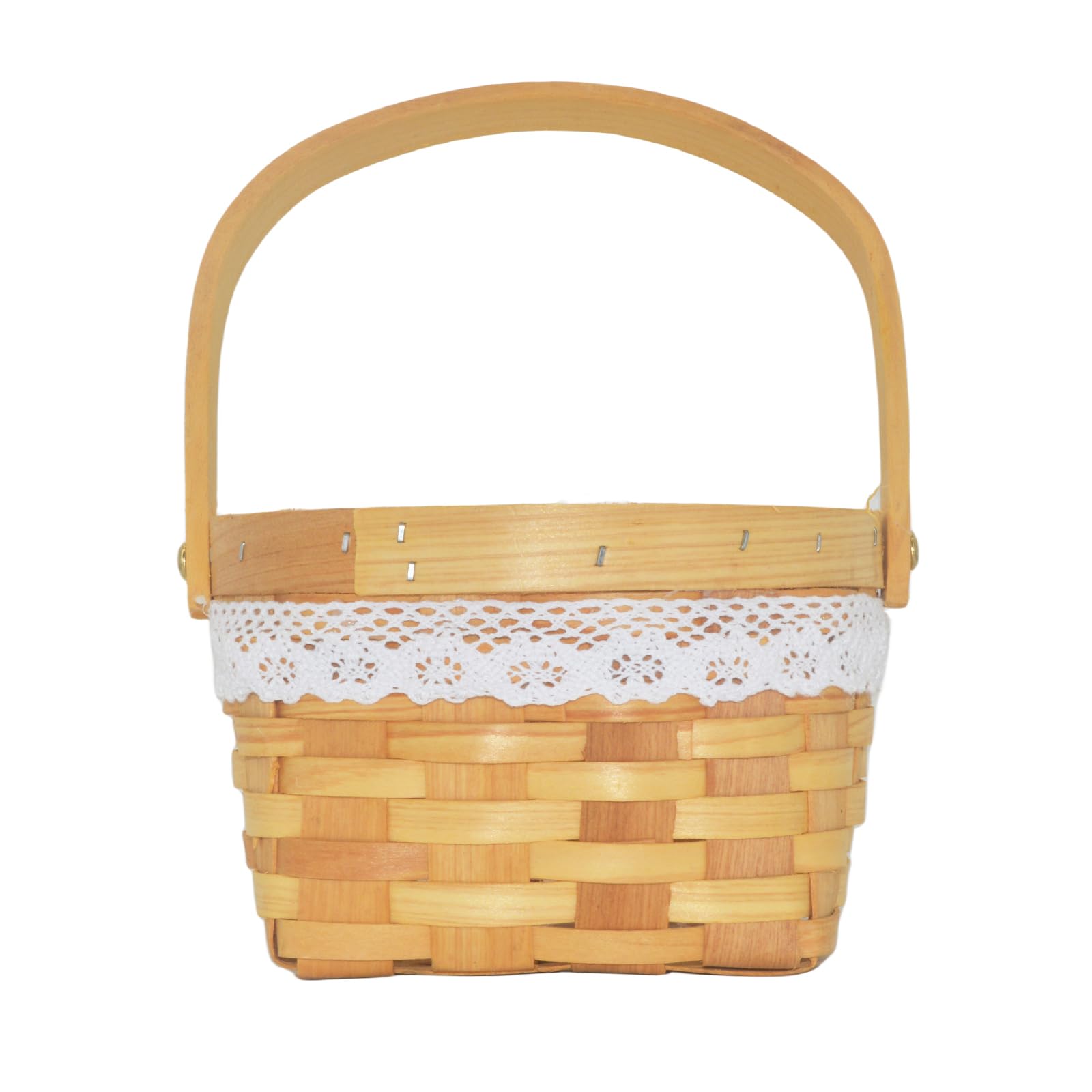 BETAULIFE Flower Girl Basket Wooden Flower Basket Woven Flower Basket,Wedding Flower Girl Basket And Home Decorations.