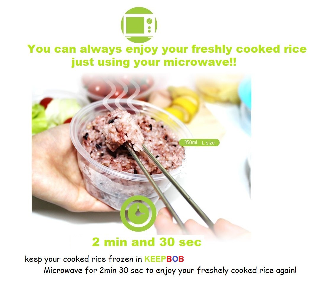Keepbob 8 Piece Rice And Food Saving Container/Microwave Safe/Freezer Safe/Bpa Free (Large)