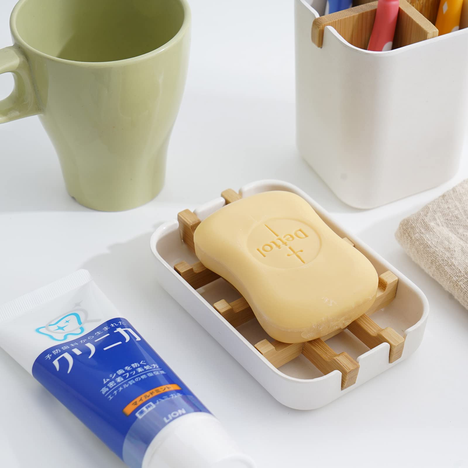 2 Pack Bamboo Soap Dish, Self-Draining Soap Box, Wooden Bamboo Bar Soap Holder For Shower, Bathroom, Kitchen, Bathtub, Bar Sink