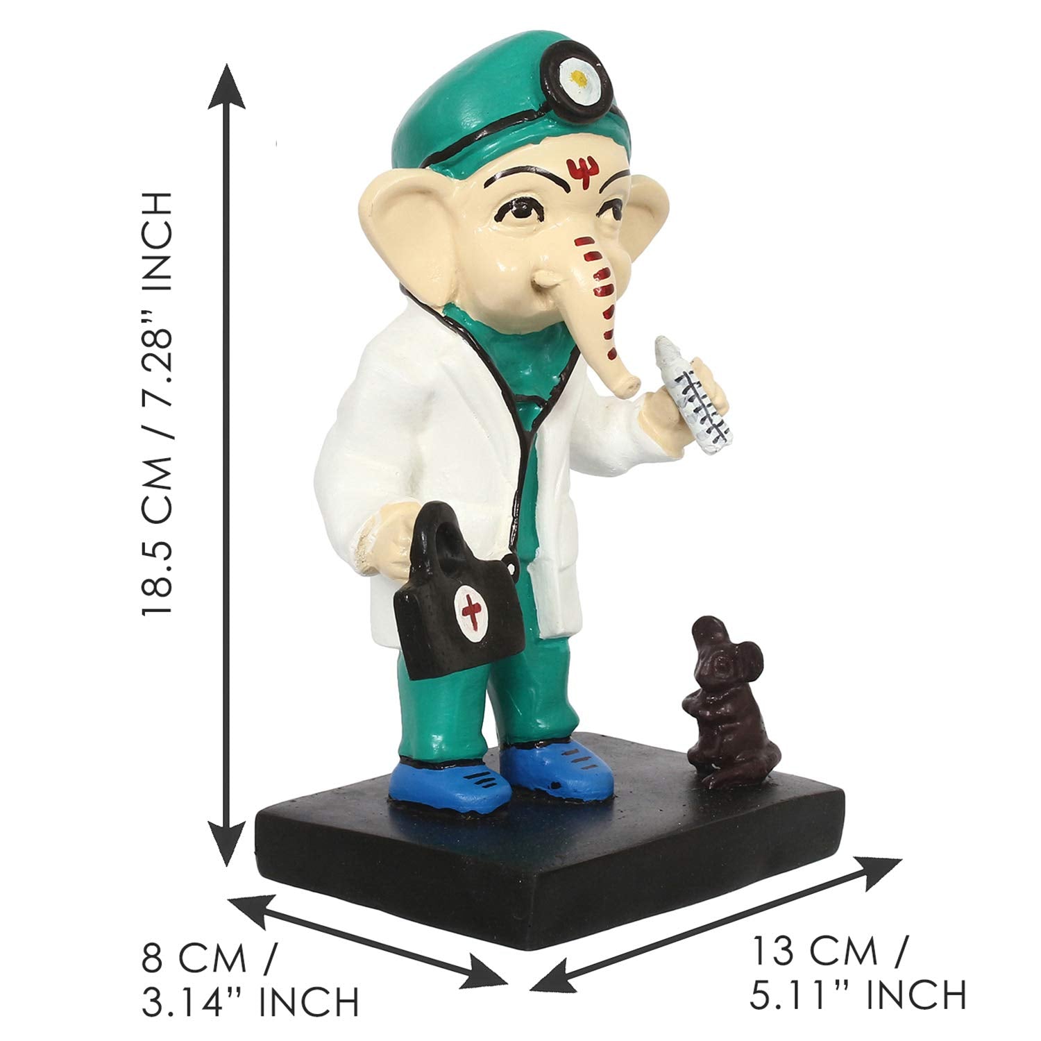 Ecraftindia Decorative Lord Ganesha Idol In Doctor Avatar