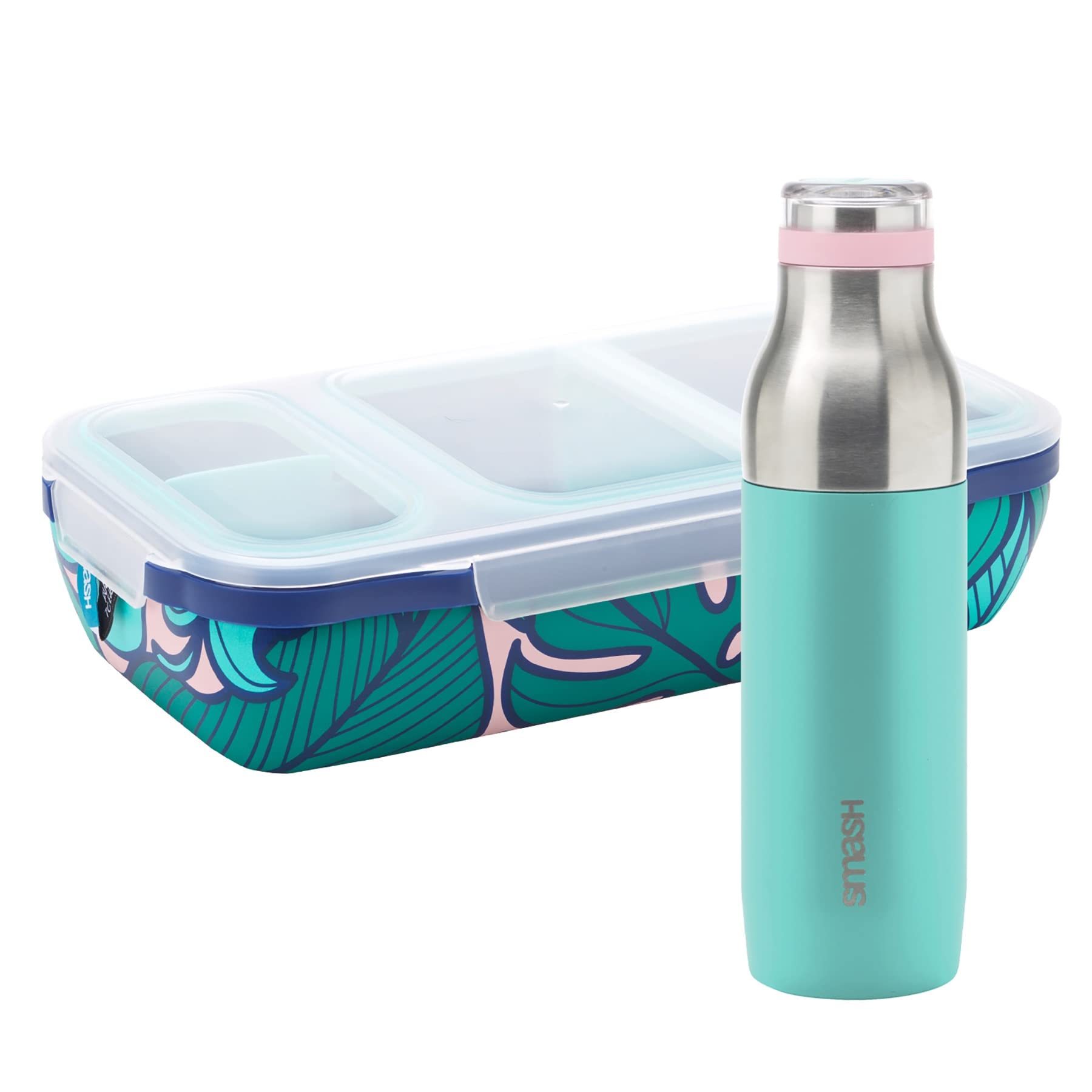Smash Bento Switch Up With Bottle Kipling- Leakproof With Adjustable Dividers And 16.9 Fl Oz Bottle Kipling Design