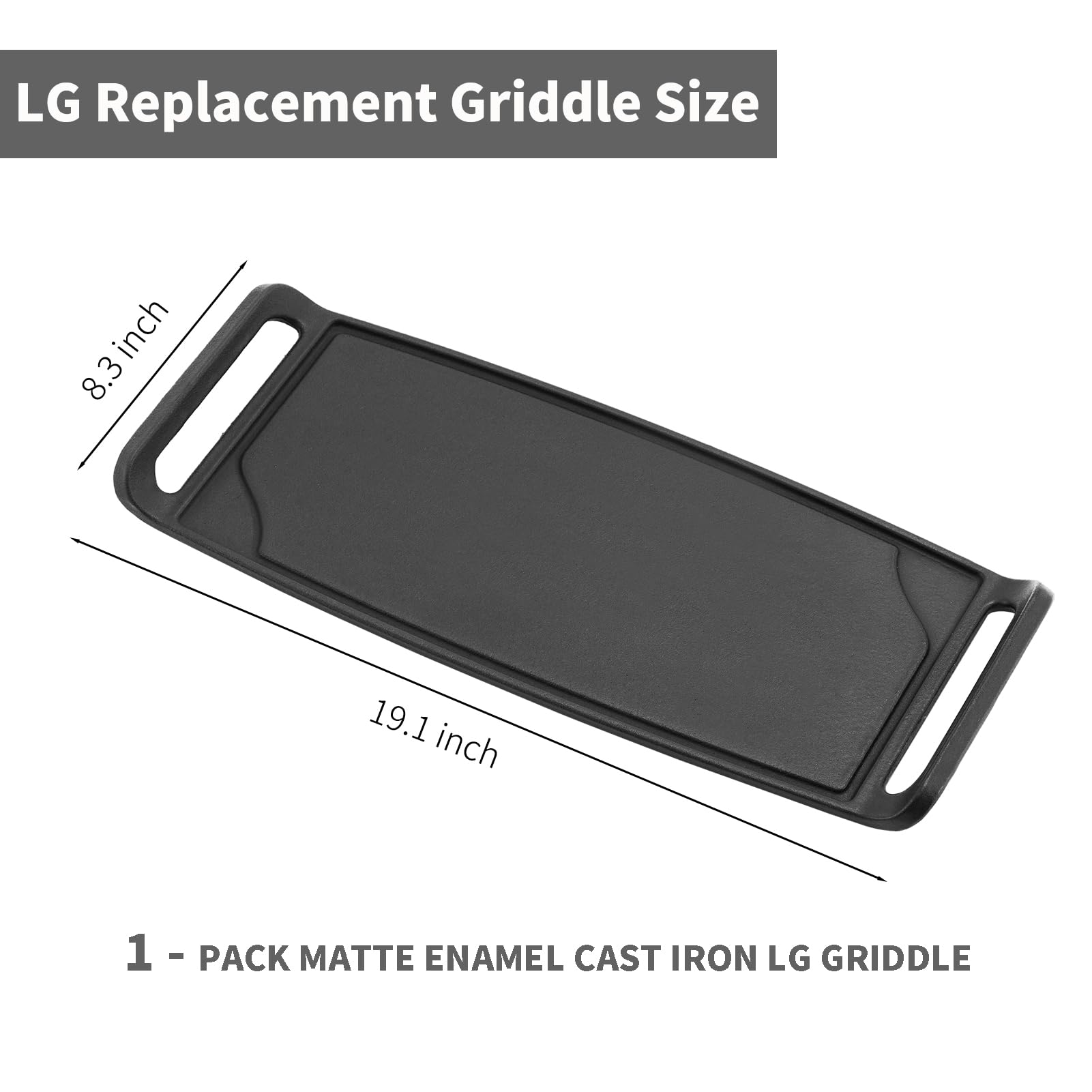 Allstare Cast Iron Griddle Replacement for LG Gas Stove AEB72914211, 2" x 1" x 1", Black, Model LDG4313ST
