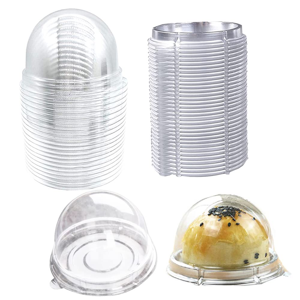Echodone 50 Set Clear Plastic Mini Cupcake Boxes Muffin Pod Dome Muffin Single Container Box Wedding Birthday Gifts Boxes Suppli