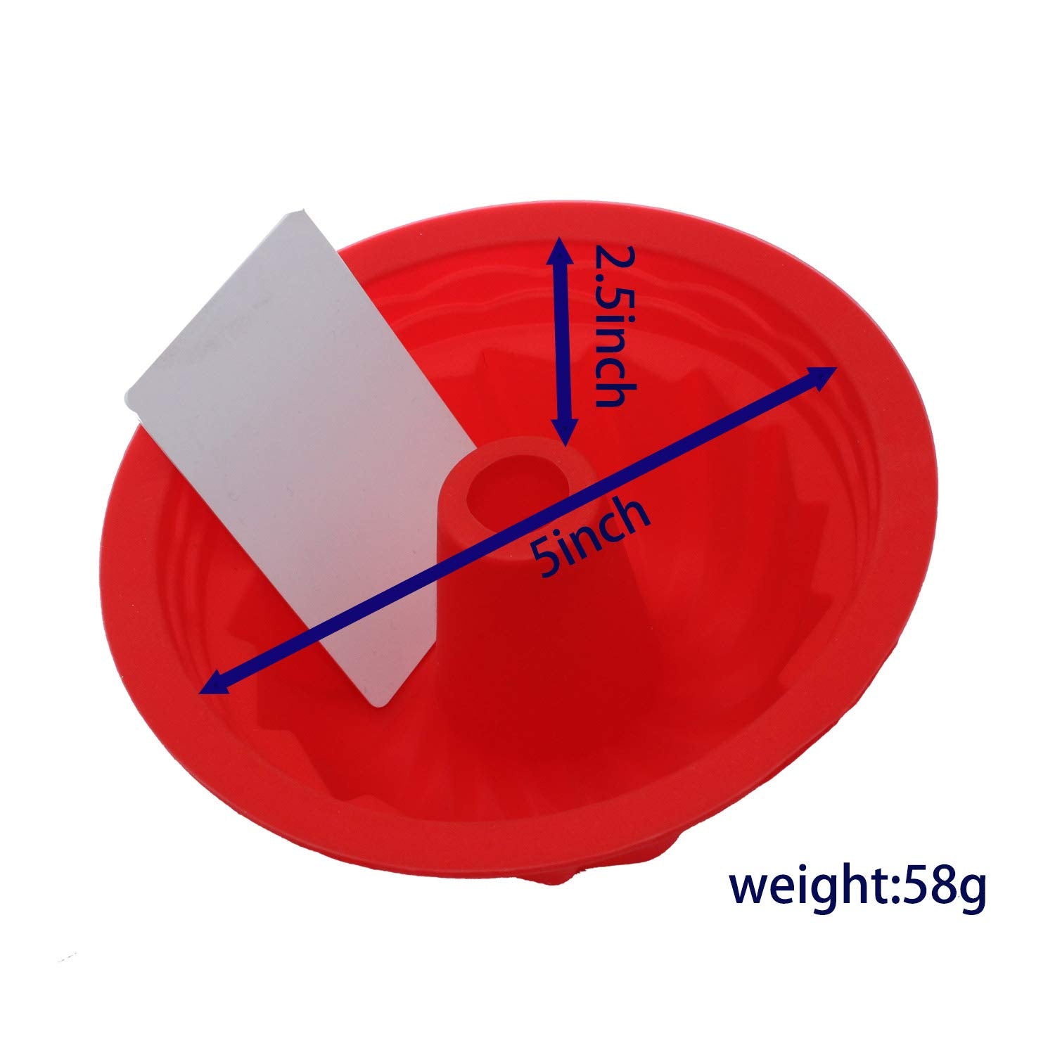 X-Haibei 5-Inch Small Fluted Round Cake Pan Jello Pudding Chocolate Baking Silicone Soap Mold