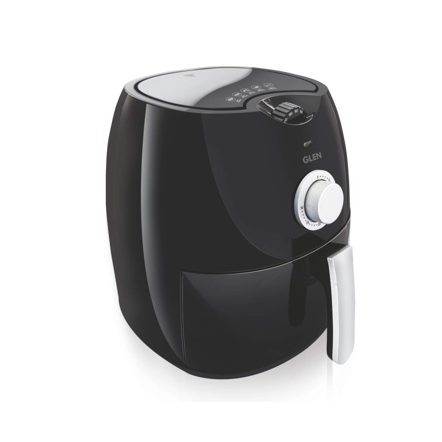 Glen Electric Air Fryer 2 Litres, 800W, Preset Temperature Ccontrol -Black & Silver 2 Years Warranty (Sa3045)