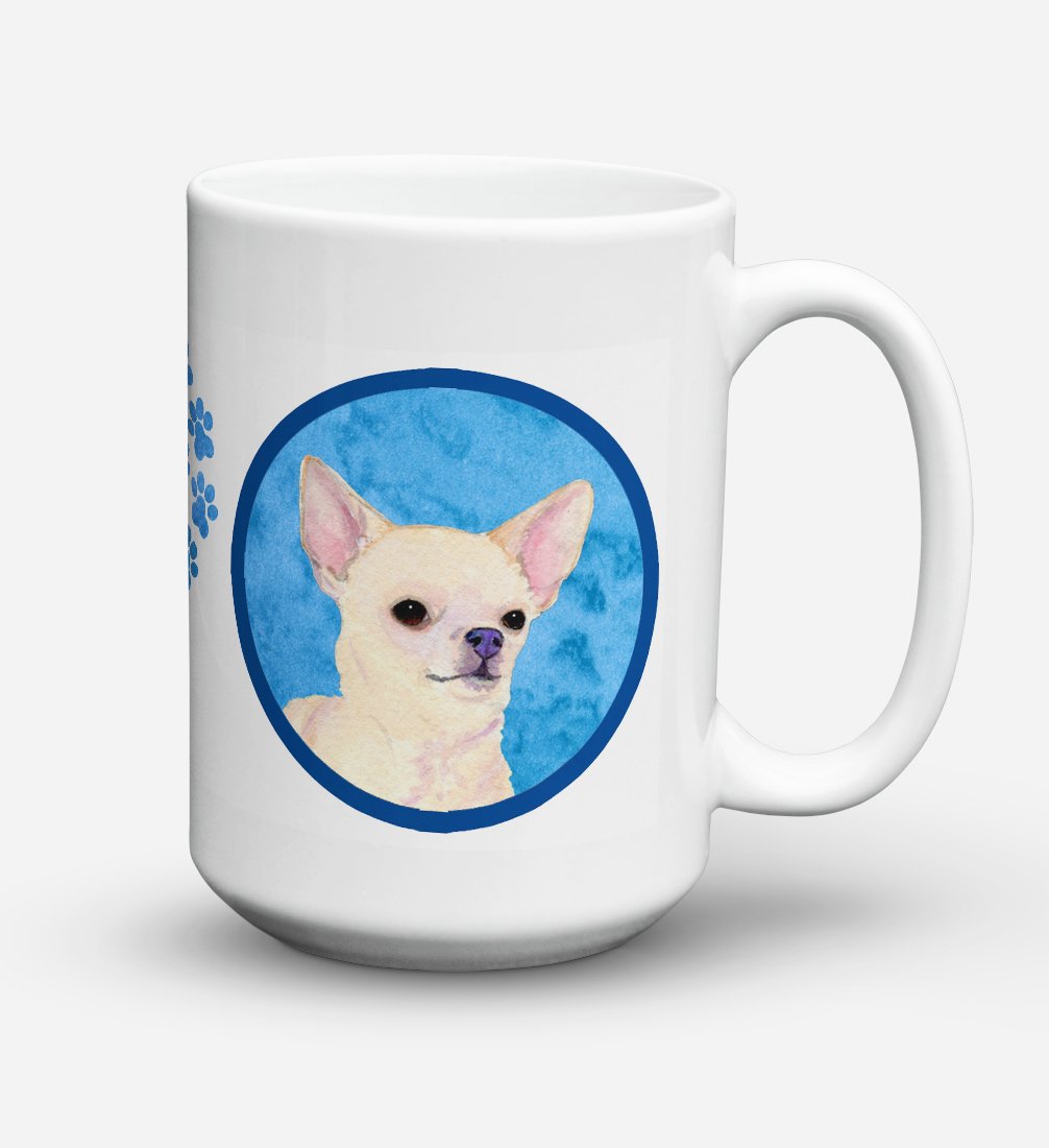 'Caroline's Treasures SS4748-BU-CM15 Chihuahua Microwavable Ceramic Coffee Mug, 15 oz, Multicolor''