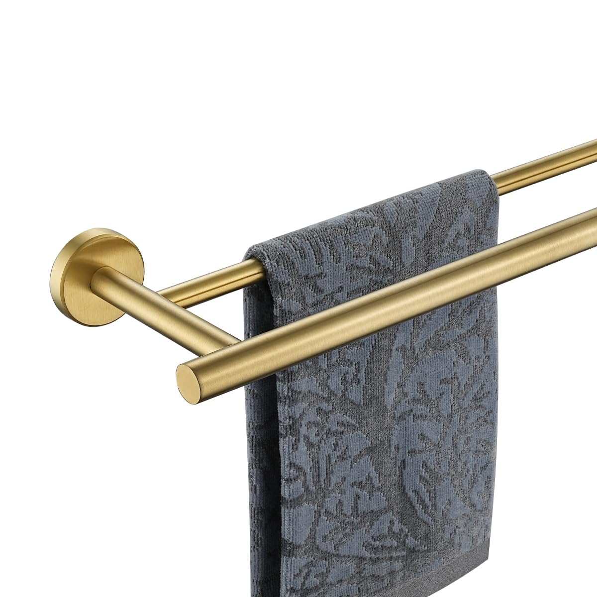 JQK Gold Double Towel Bar  16 Inch 304 Stainless Steel Thicken 0.8mm Towel Rack Bathroom  Towel Holder Brushed Gold Wall Mount  Total Length 19.16 Inch  TB100L16-BG
