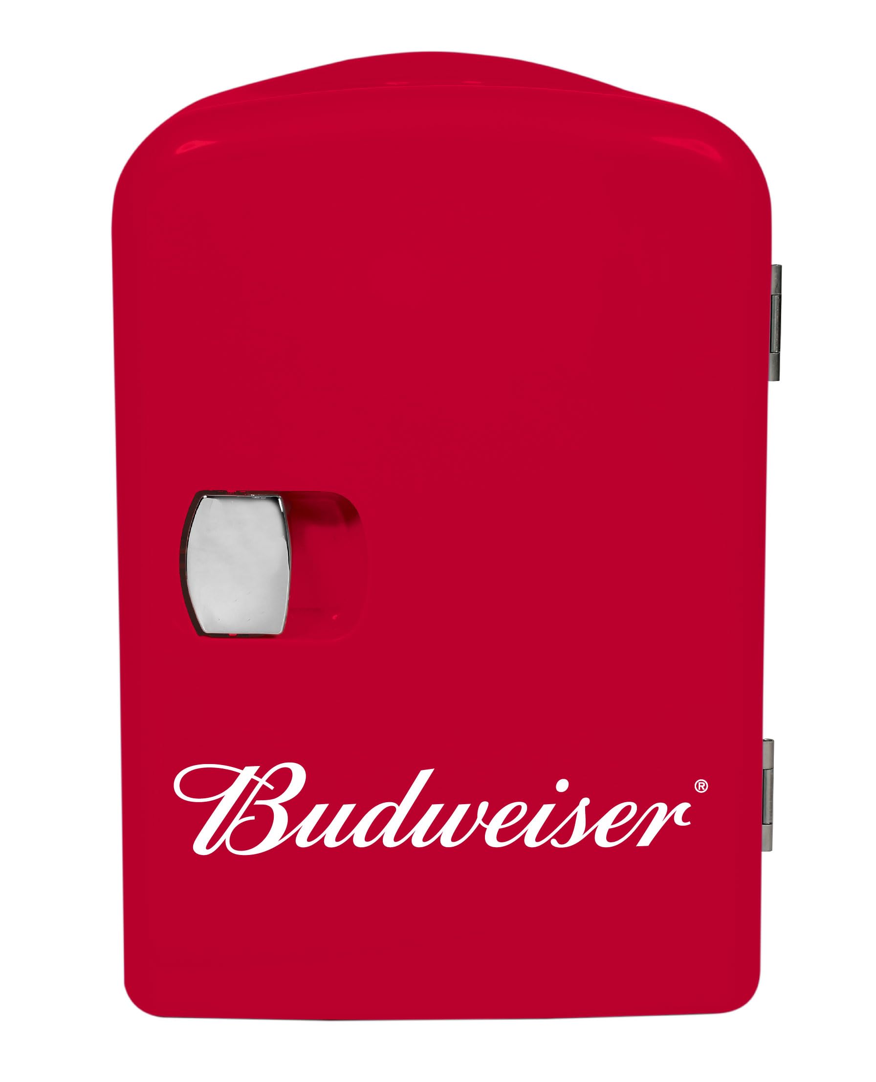 Curtis Budweiser Mis135Bud, Mini Portable Compact Personal Fridge Cooler, 4 Liter Capacity Chills Six 12 Oz Cans, 100 Freon-Free