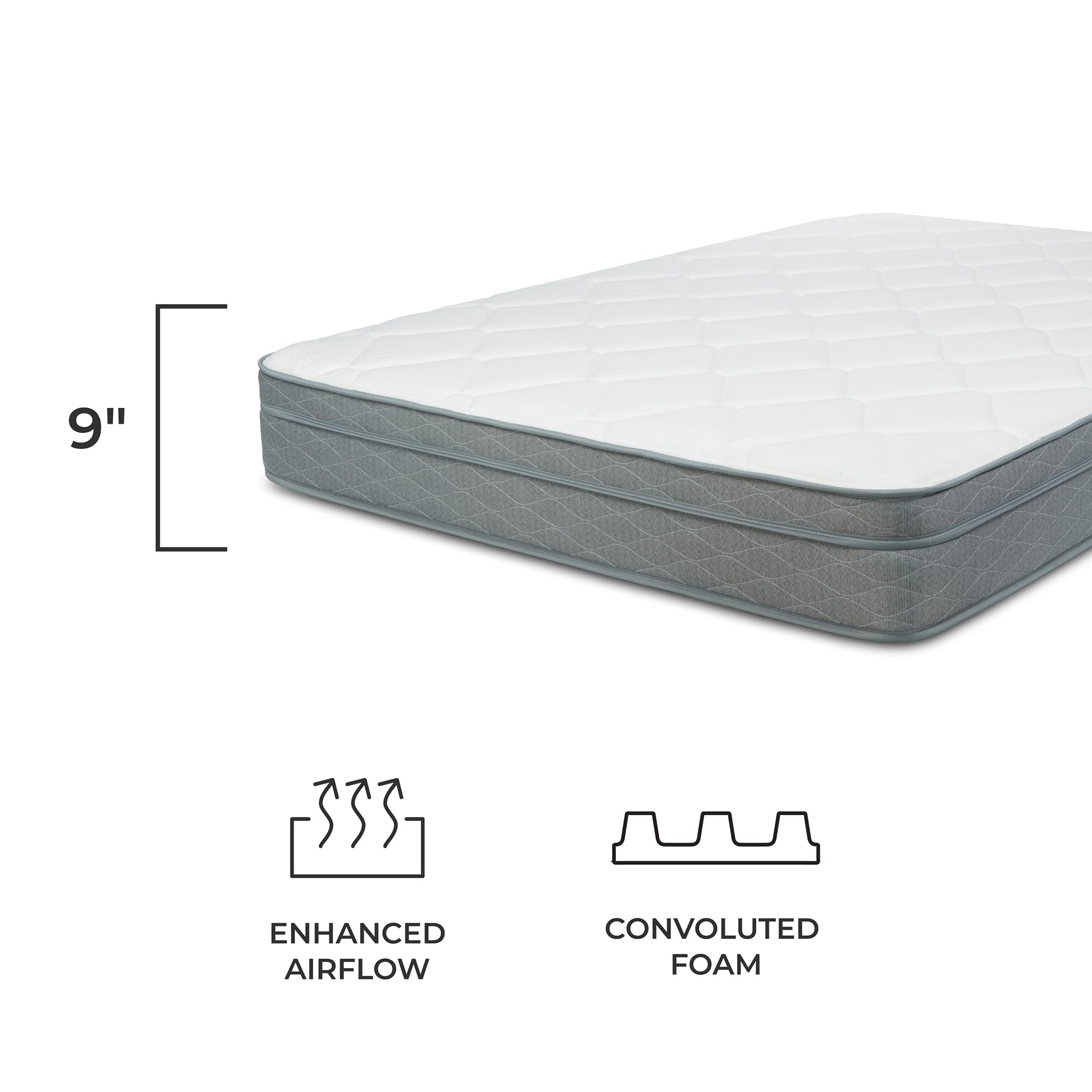 DREAMFOAM Bedding Doze 9 Eurotop Mattress-Medium Comfort, Full