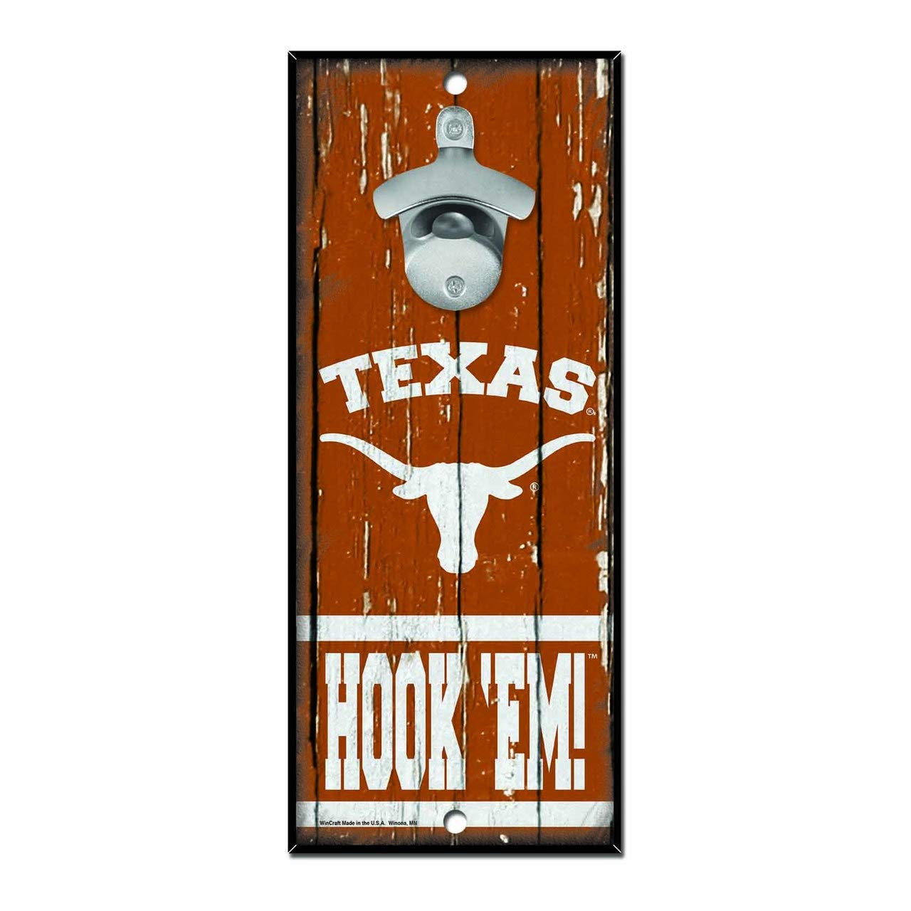 Wincraft Ncaa Texas Longhorns 5X11 Wood Sign Bottle Opener, Team Colors, 5''X11''