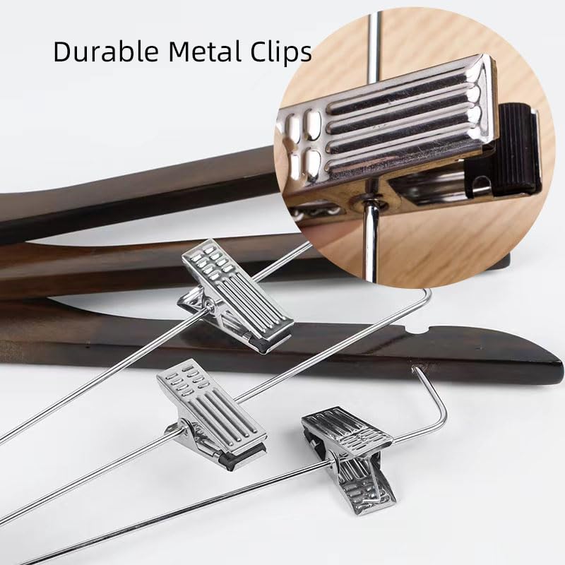 10 Pack Wooden Hangers Suit Hangers Skirts Hangers Coat Hangers With Clips