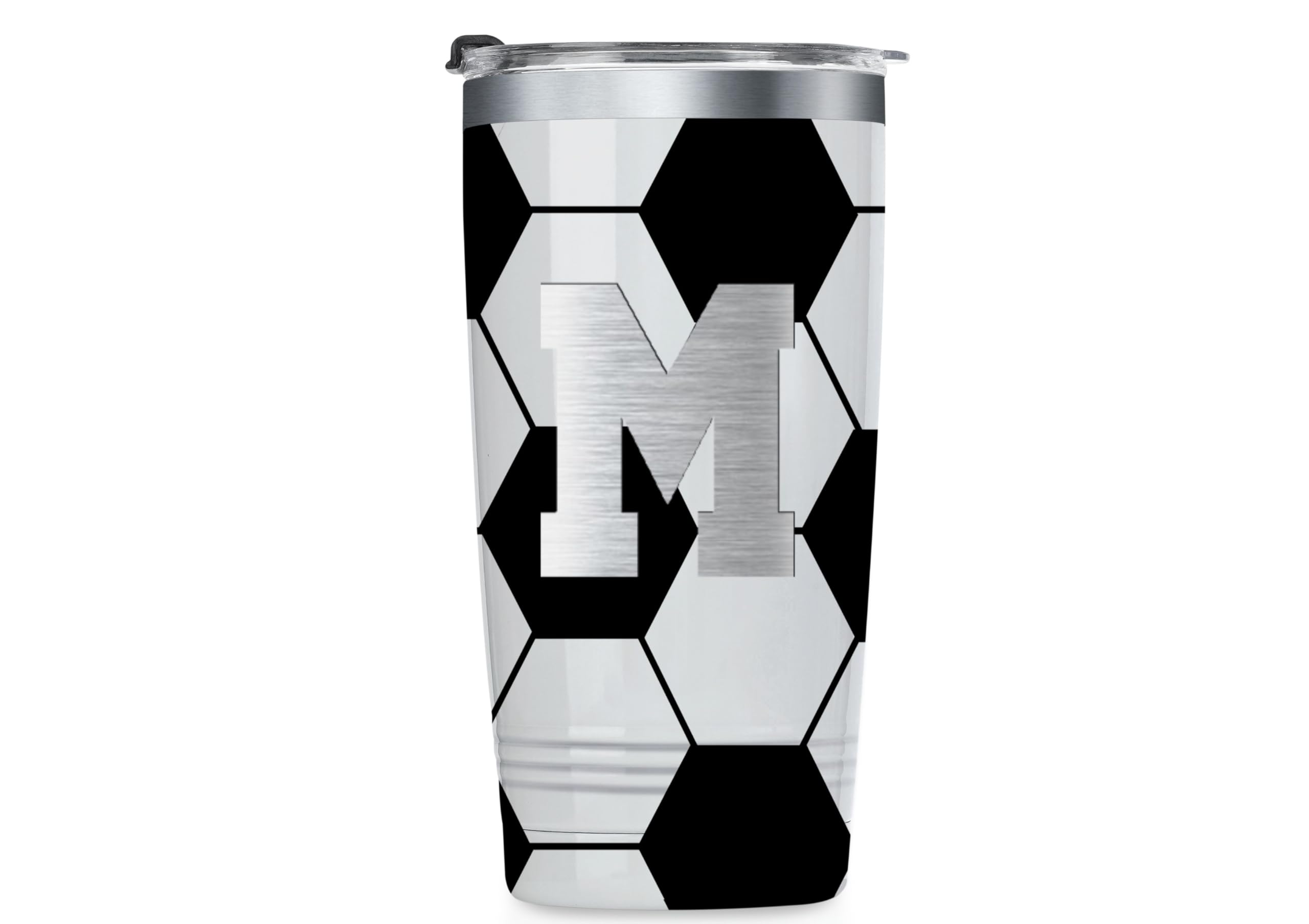 Onebttl Personalized Soccer Gifts for Men Women, Coaches, 20oz Stainless Steel Tumbler with Laser Etched Initials for Soccer Pla