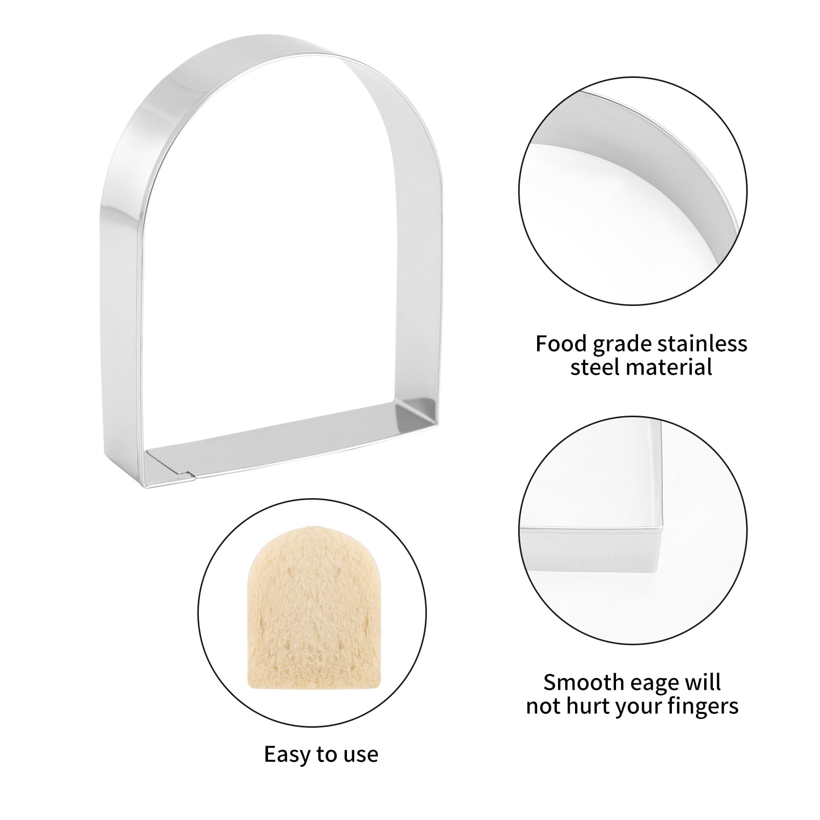 Arched Cookie Cutter Set Anckne 4 Piece Geometric Cookie Cutter Molds - Stainless Steel From 2 To 5 Inches, Cake Cutters For Kit
