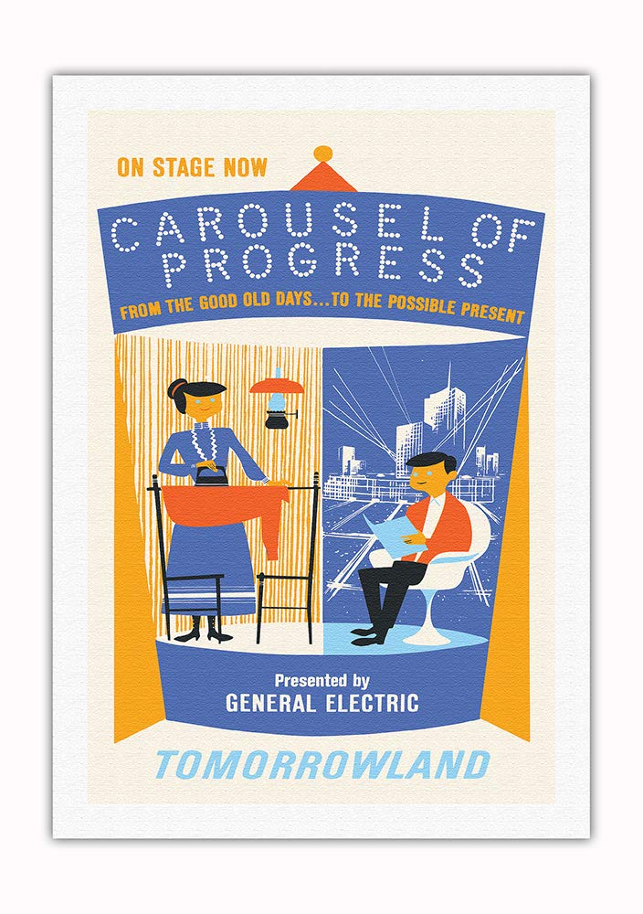 Disneyland - Tomorrowlands Carousel Of Progress - Vintage Advertising Poster C.1967 - Fine Art Rolled Canvas Print 27In X 40In