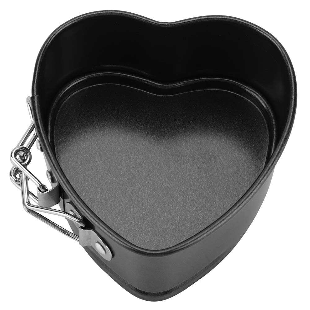 Springform Cake Pan, 4'' Carbon Steel Cake Mold With Removable Pan Tray, Heart Shaped Baking Mould Cheesecake Pan Nonstick Cookw