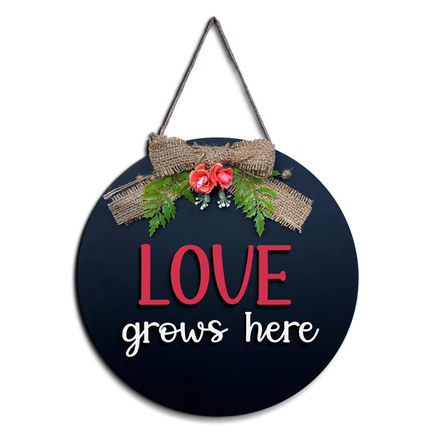 Chalk My Theme Love Grows Here Wall Hanging Decor For Living Room Stylish Aesthetic Room Decor Items Decoration For Living Room