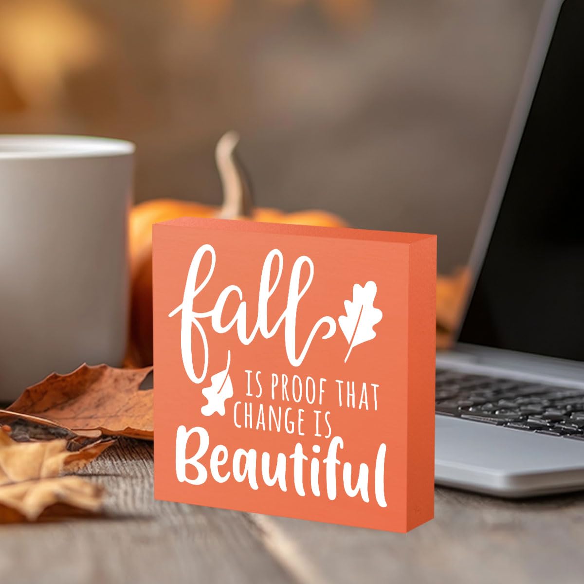 Rustic Fall Gnomes Pumpkin Sign Fall Decorations for Home Office Indoor Fall Desk Decor for Bathroom Bedroom Autumn Thansgiving