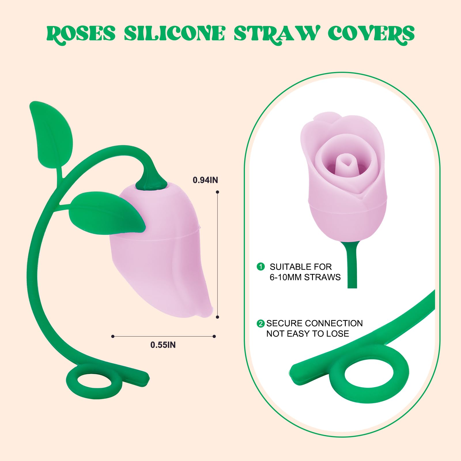 Straw Toppers for Stanley Cup, Cute Straw Cover Cap Compatible with 20 30 40 Oz Tumbler and Water Bottles, 6 8 10mm Straws Acces