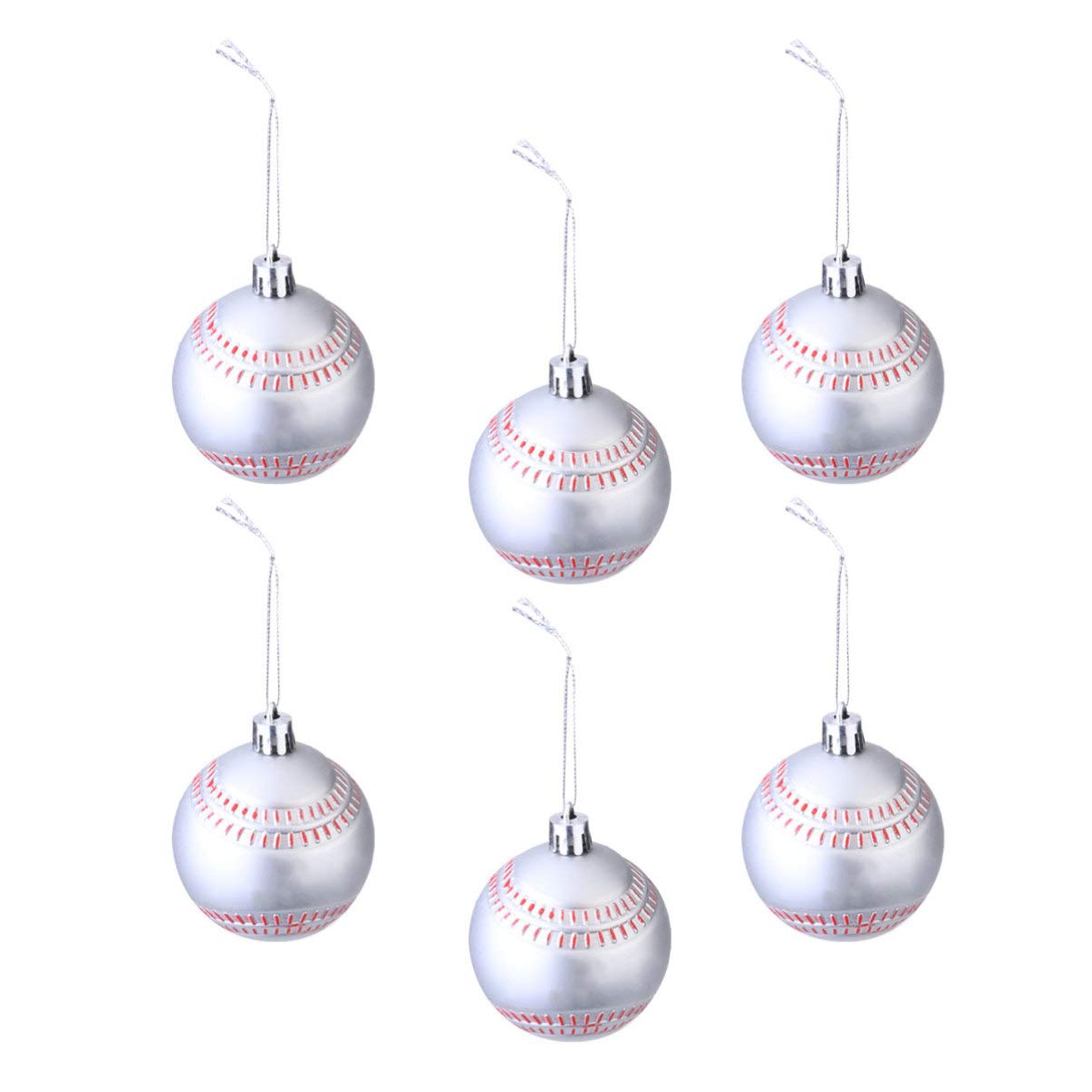 Toyvian Hanging Baseball Ornaments, 6 Pcs Tree Hanging Ball Baseball Balls Ornaments for Sport Party Decor |6x5x5CM