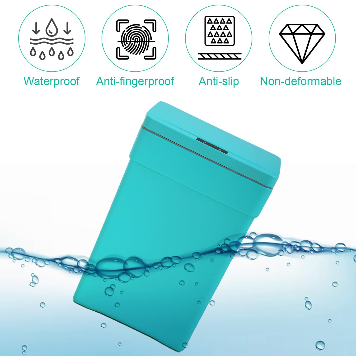 13 Gallon Trash Can Automatic Kitchen Trash Can Touch Free High-Capacity Garbage Can With Lid For Bedroom Bathroom Home Office 5