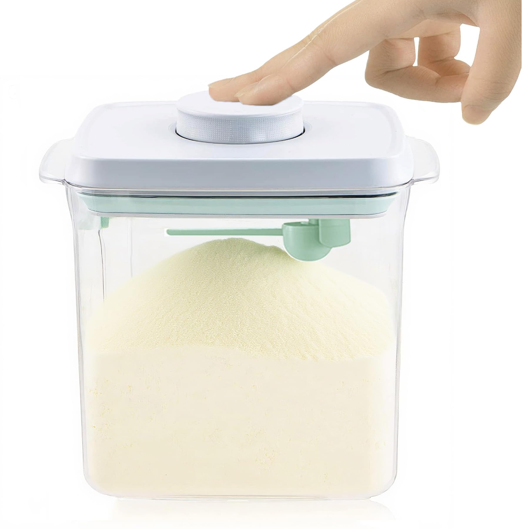 Cozey Daily Formula Dispenser Container With Scraper Pop Up Food Container Airtight 600G 1700Ml - Updated Design, Rectangle