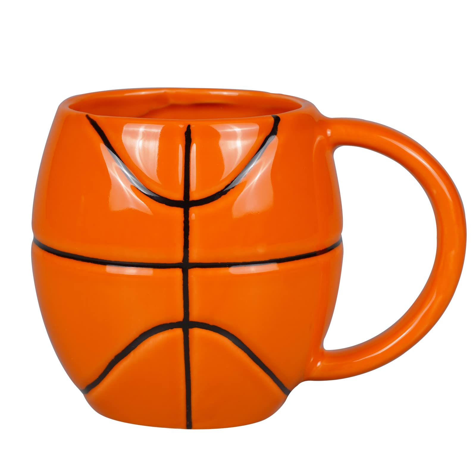 Ceramicfor Basketball Coffee Mug, Ceramic Novelty Tea Cup, 14 oz, Orange