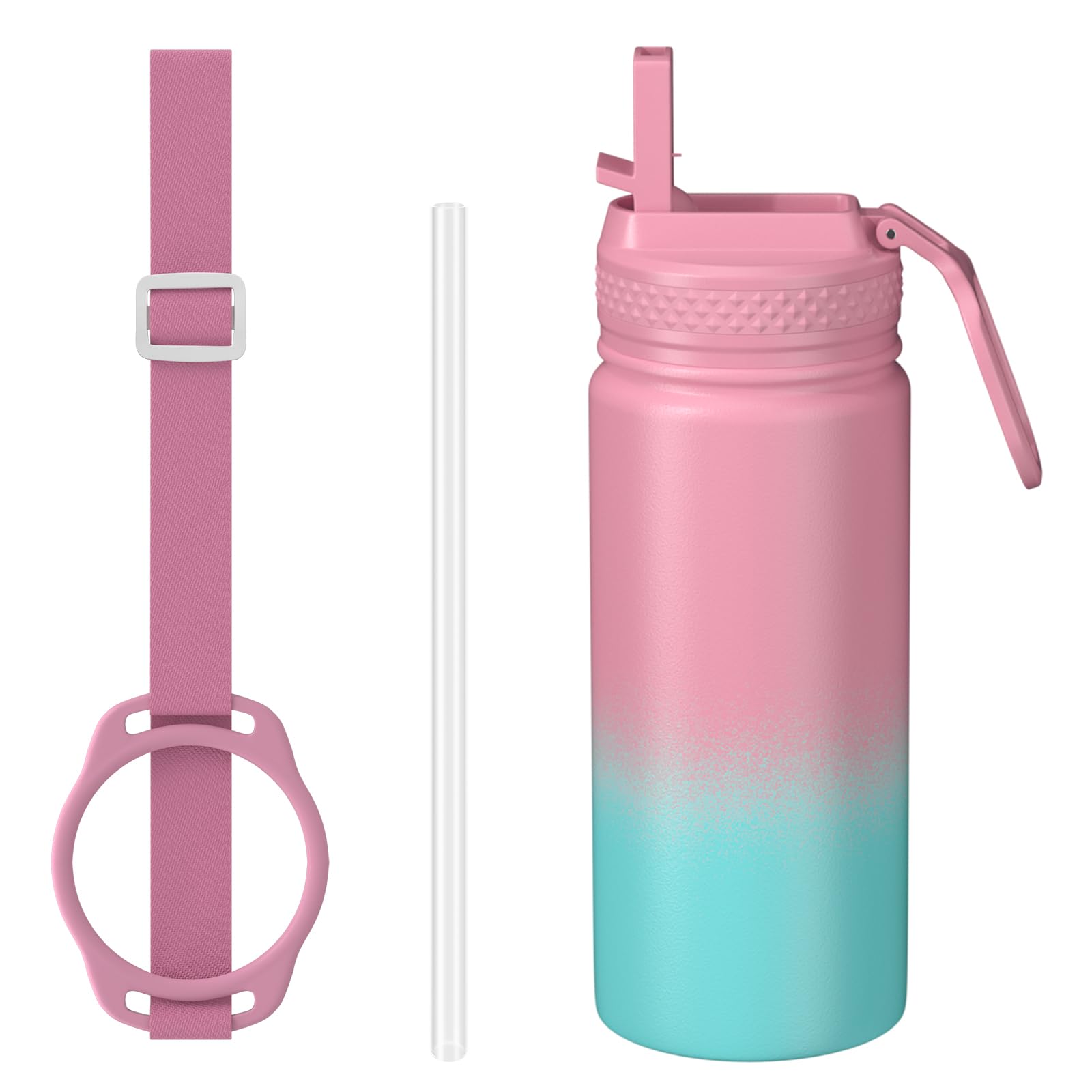 MURRICON 16oz Kids Water Bottle for School,Stainless Steel Water Bottles Kids with Straw,Vacuum Insulated Water Bottle for Kids,