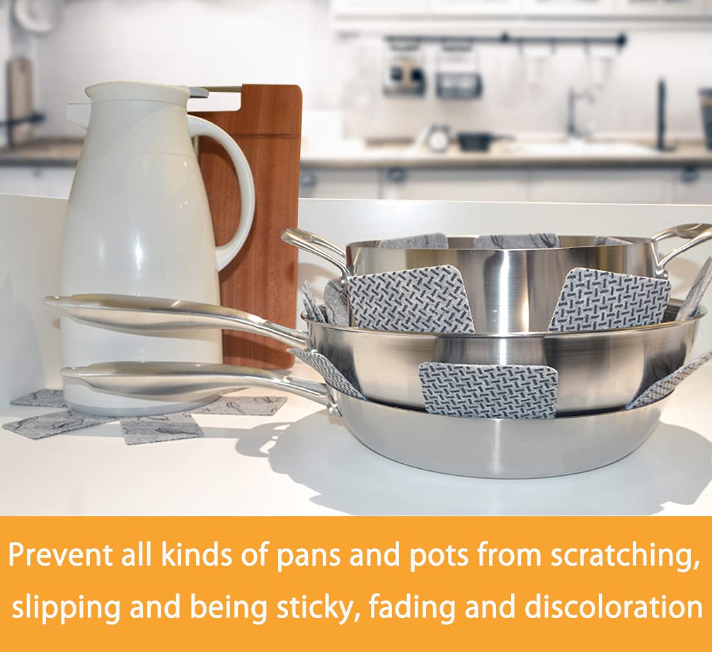 Kitwinner Felt Pan Protectors, Pan Separators For Stacking All Clad To Prevent Scratching, Anti Slip Felt Pot Separators For Non