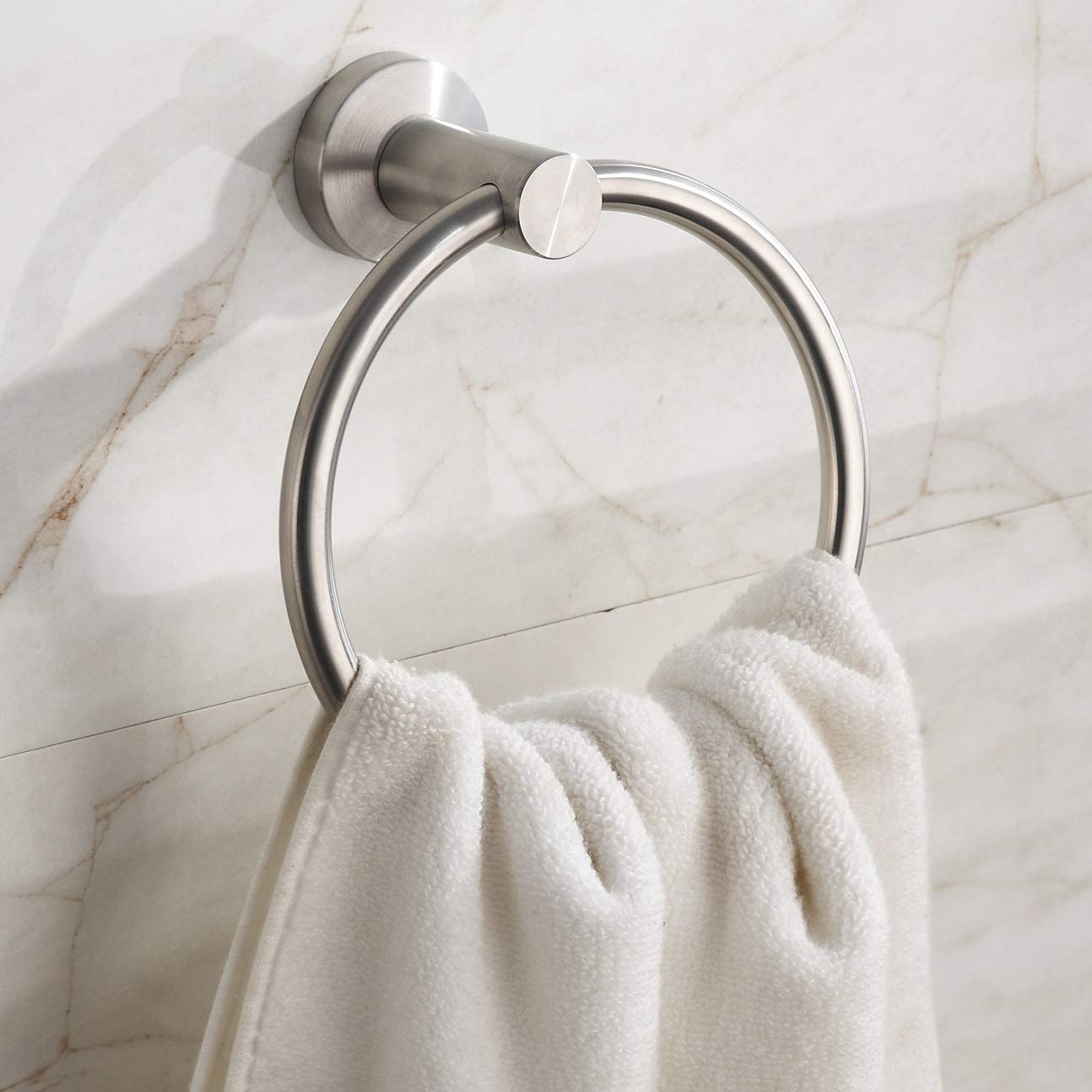 Towel Ring Brushed Nickel  Bath Hand Towel Ring Stainless Steel Round Towel Holder for Bathroom