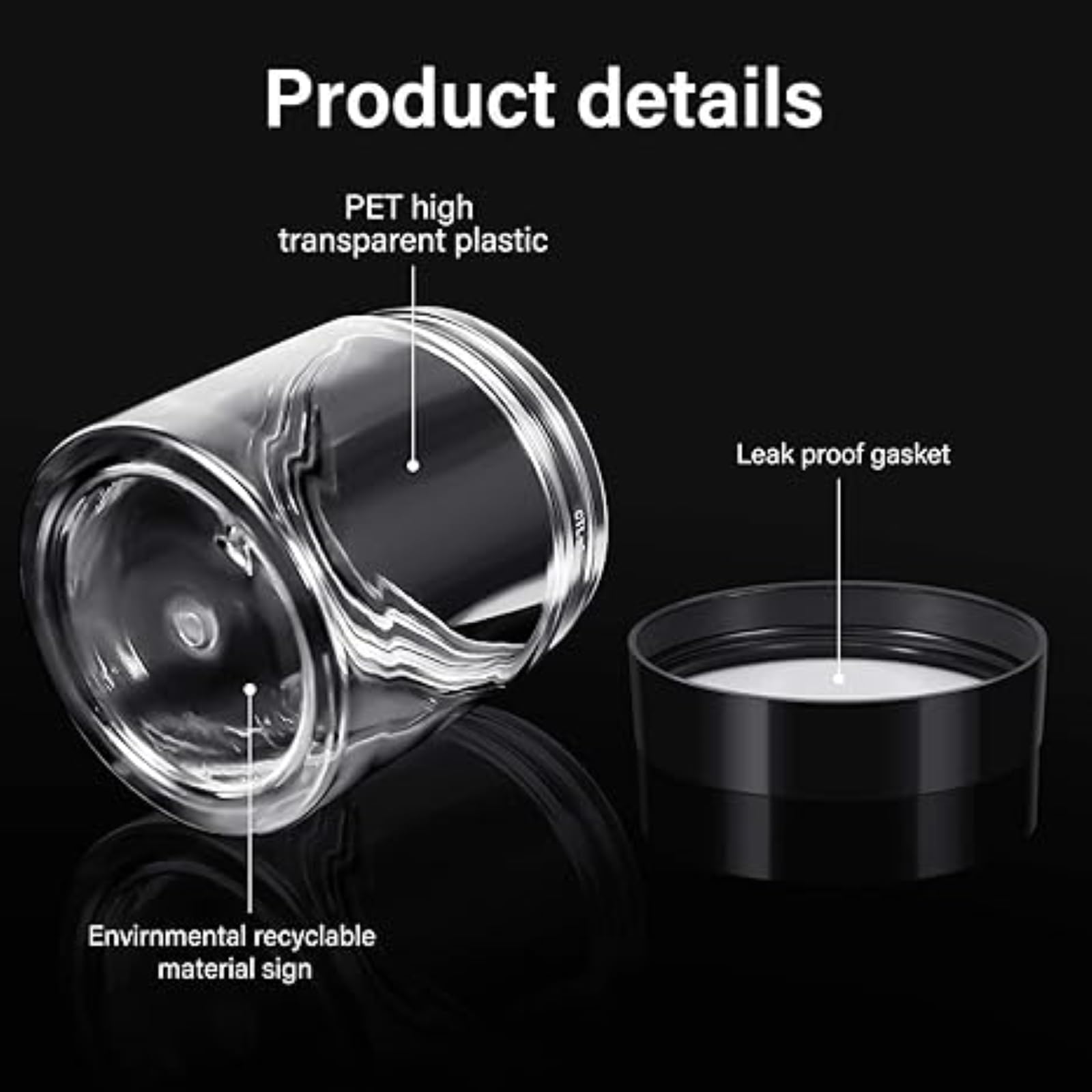 Satinior 36 Pieces 8 Oz Plastic Jars With Lids Wide Mouth Airtight Reusable Container Acrylic Cosmetic Small Jars For Lotions Oi