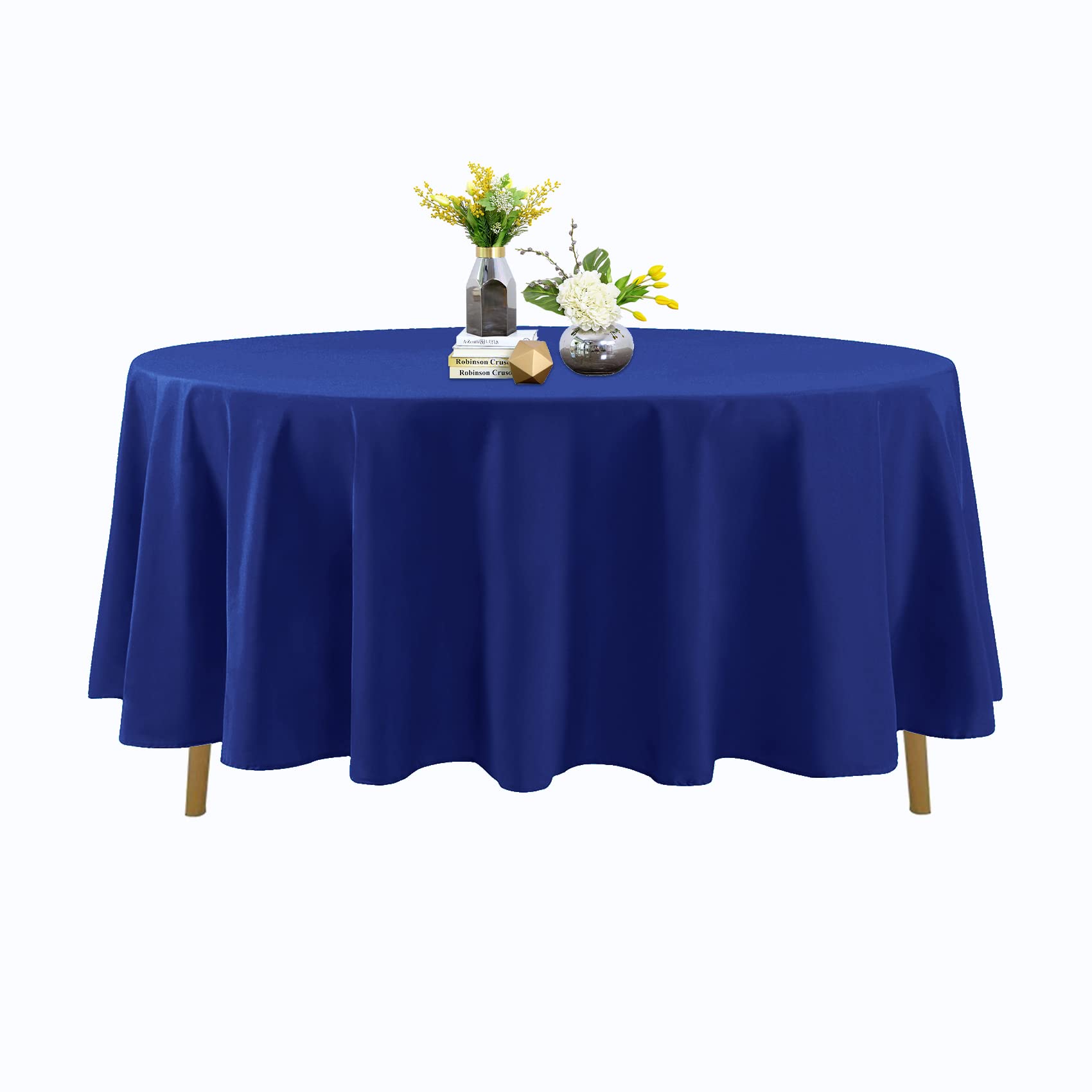 Round Tablecloth - 108 Inch Round Tablecloth - Stain And Wrinkle Resistant Washable Polyester Table Cloth, Decorative Fabric Tab