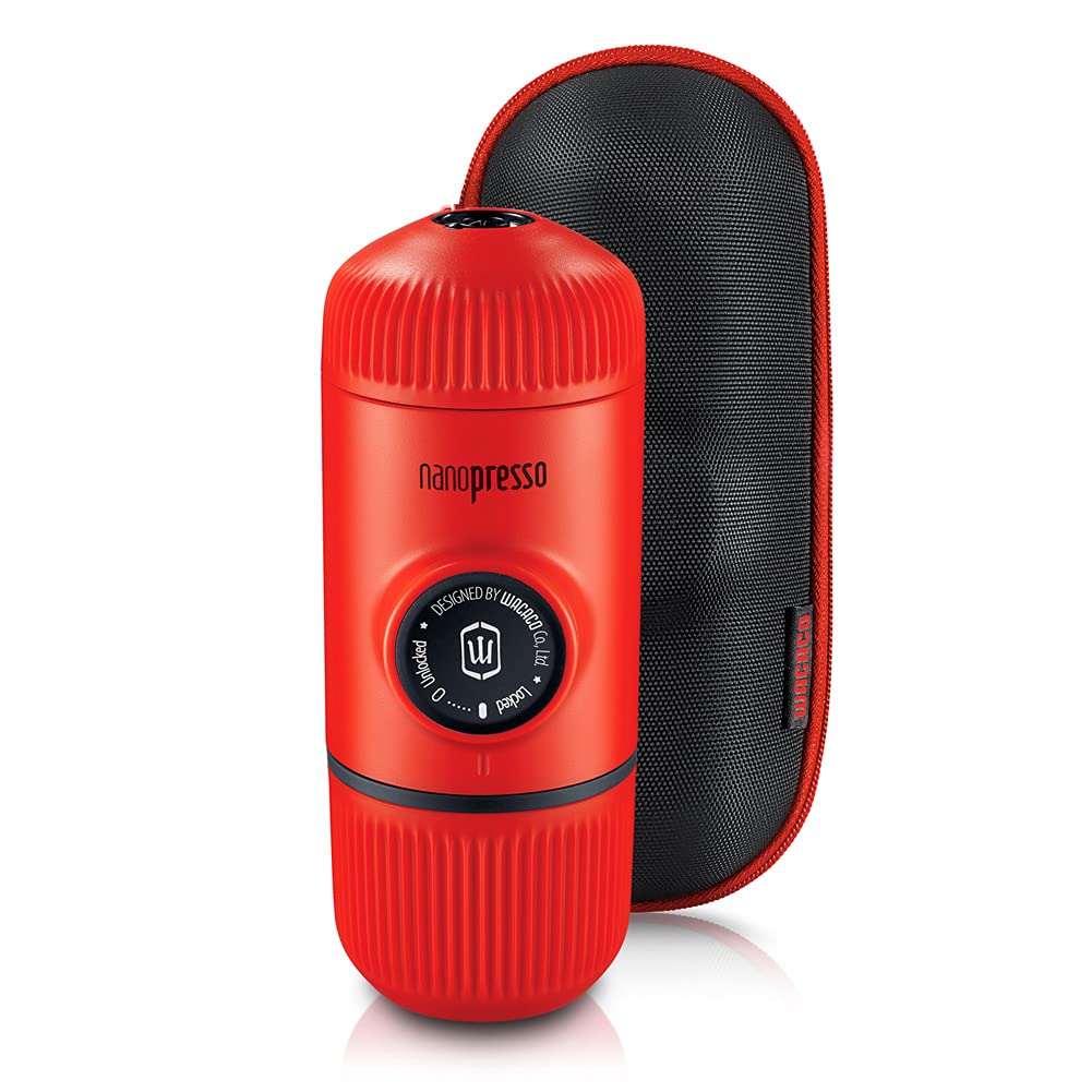 Wacaco Nanopresso Portable Espresso Maker Bundled With Protective Case, Mini Travel Coffee Machine, Perfect For Camping, Travel