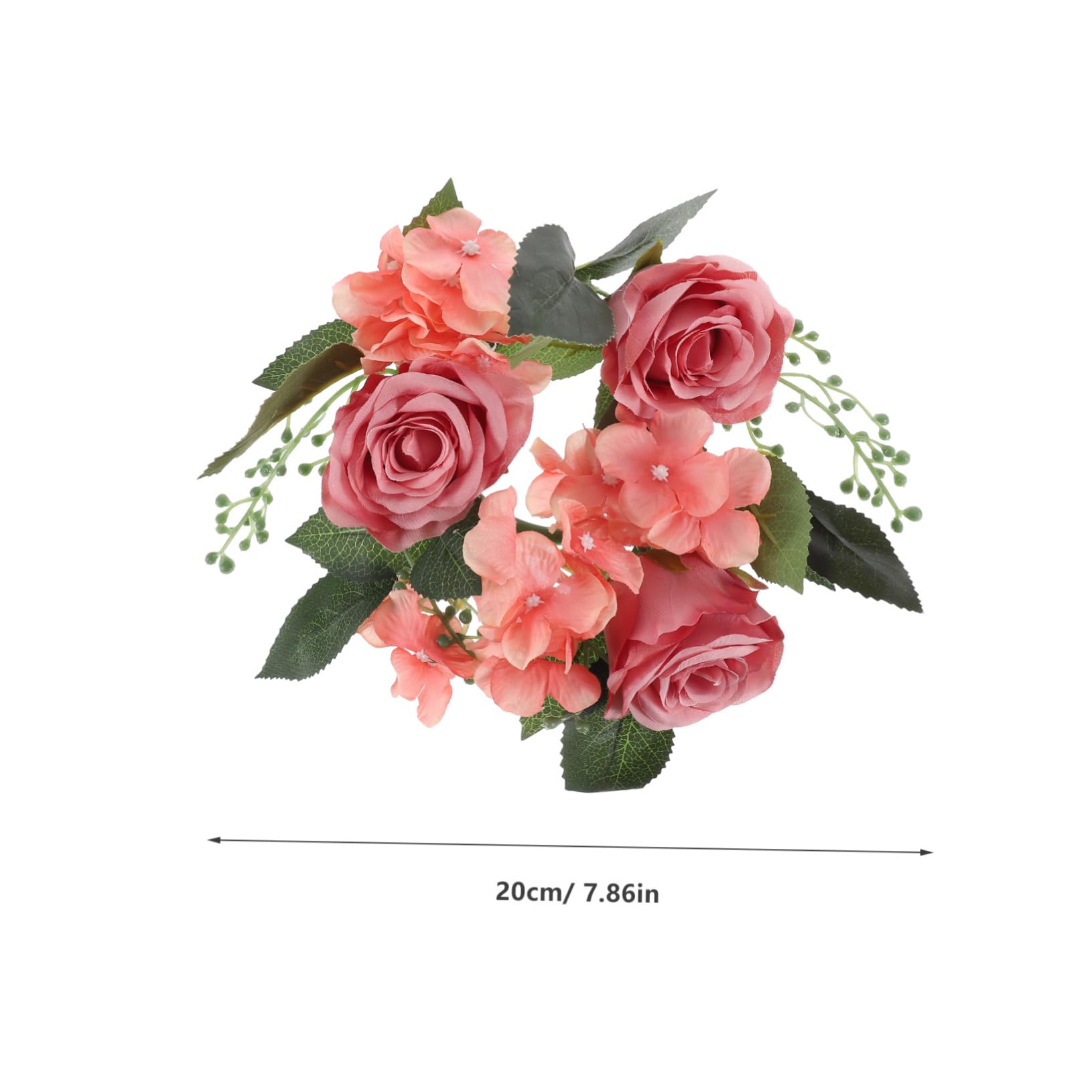 Artificial Rose Candle Rings Floral Wreaths with Leaves Greenery Garland Candle Wreath for Pillar Candle Lantern Wedding Centerp