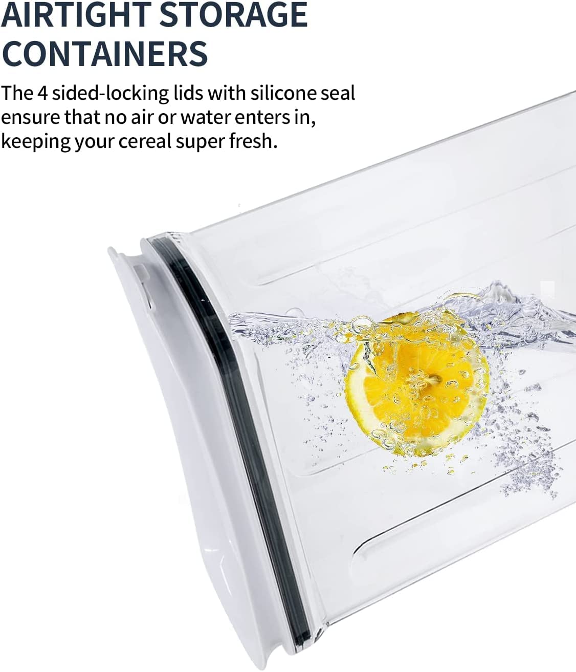 Freshkeeper Cereal Containers Storage Set, Airtight Food Storage Container With Lid 4L/135.2Oz,4Pcs Bpa-Free Plastic Pantry Orga