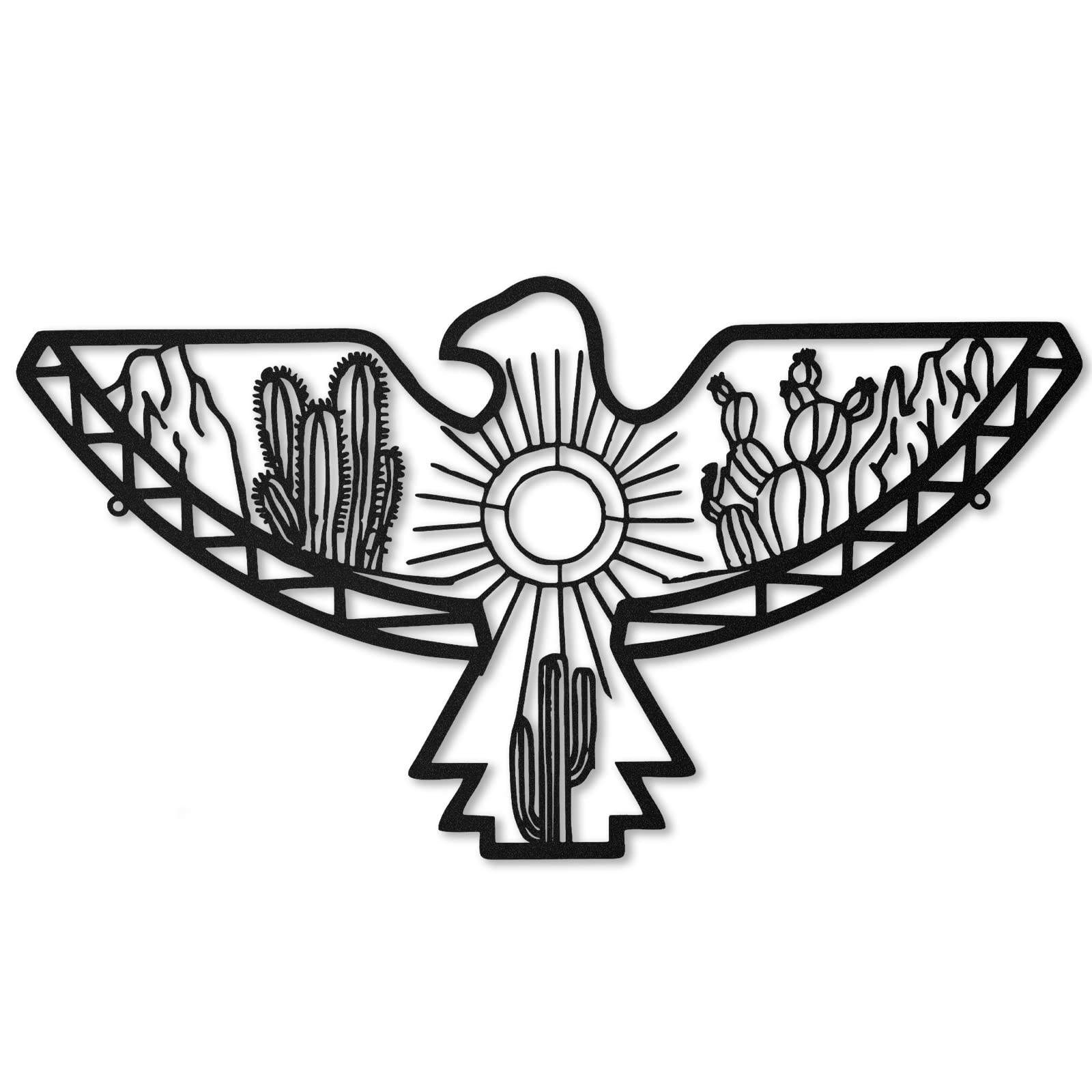 Lounsweer Aztec Metal Eagle Wall Decor Southwestern Wall Art Farmhouse Metal Framed Eagle Western Home Decor for Bedroom Living 