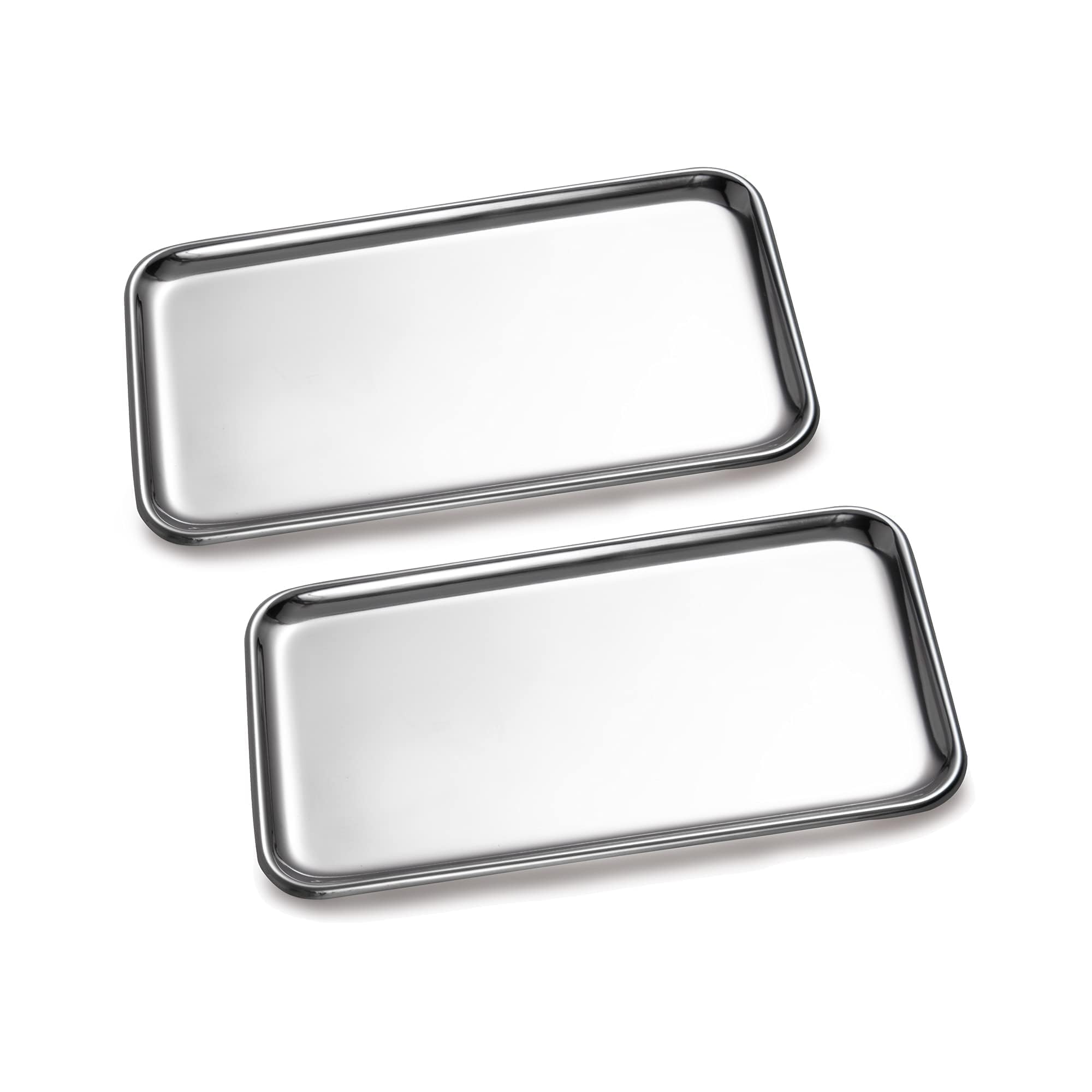 IMEEA 2 Pack Stainless Steel Tray 8x4.6 Small Organizer Tray