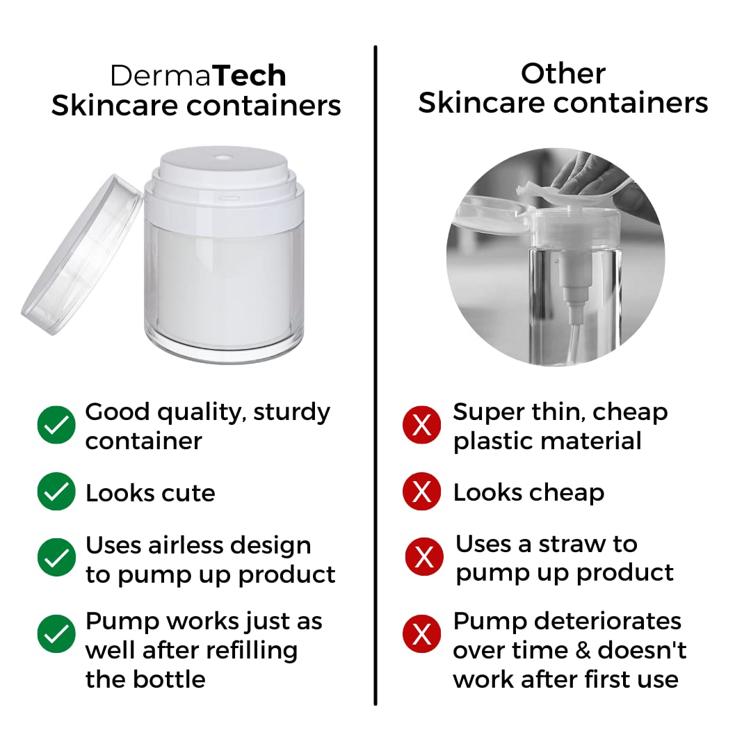 Premium Airless Pump Jars Set Of 2 | Push Down Pump Container For Skincare | Moiturizer Container | Airless Pump Bottles 2-Pack