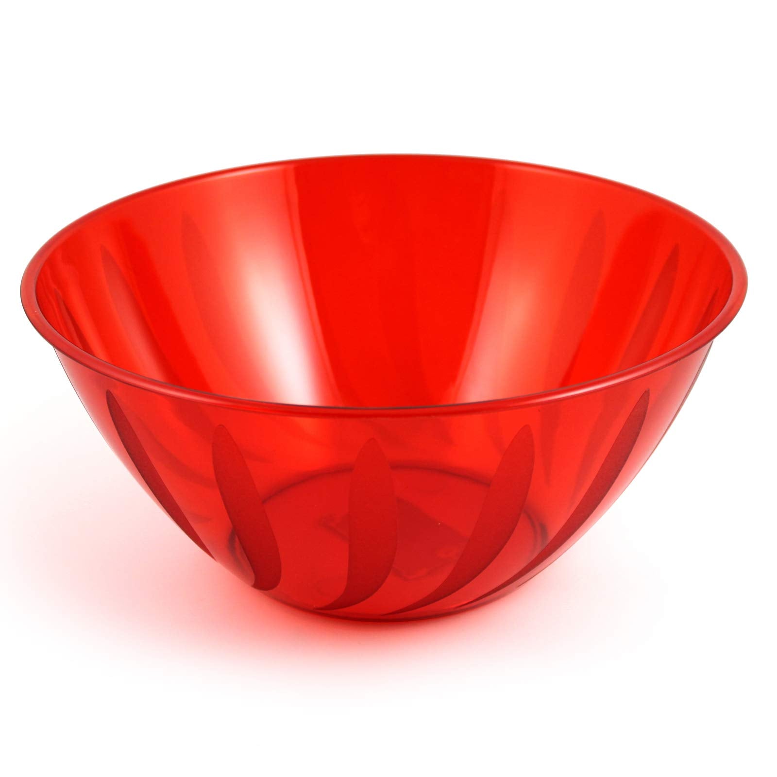 Red Plastic Large Bowl (164 Oz.) 1 Pc. - Chic Swirls Design, Perfect For Dinner Parties, Events, Gatherings, Everyday Use, Appet