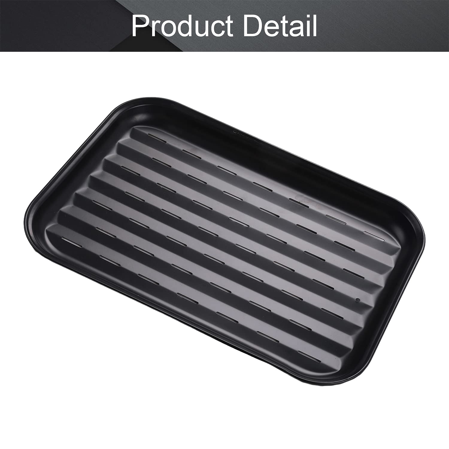Utoolmart Perforated Baking Tray Carbon Steel Microwave Cookware Crispy Plate Fry Pan Deep Dish Non-Stick Hard Coating Naturals Compact Crisping Tray Grade Kitchen Baking Tray 1pcs