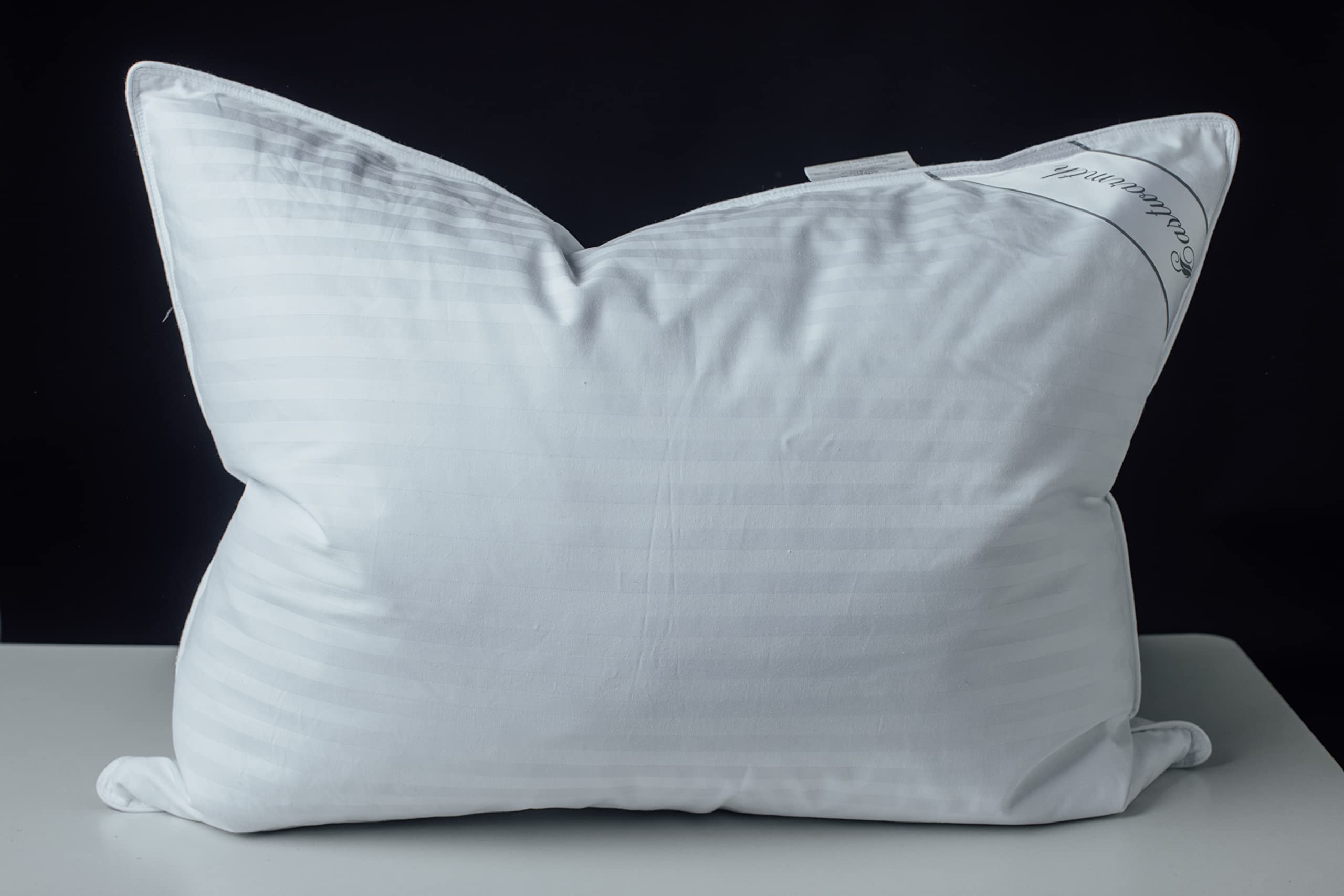 Eastwarmth Goose Down Feather Pillows Standard Size One Pillow 100% Cotton Classic White Supportive Cool Bed Pillows For Back Si