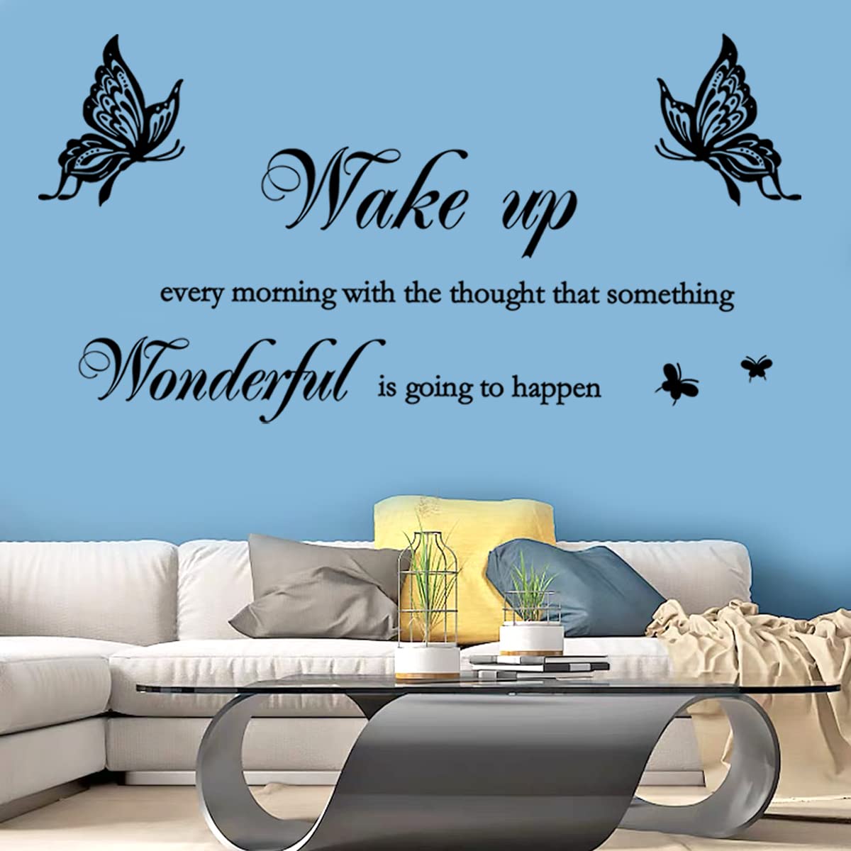 Inspirational Quote Wall Decal Wake Up Every Morning With The Thought That Something Wonderful Is Going To Happen Vinyl Beauty E