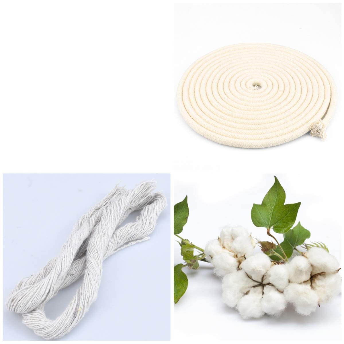 Enenes 65 Feet Craft Rope, 1/4 Inch Braided Rope, Cotton Rope, Clothesline For Diy Rope Basket/Mat As Candle Replacement Wick Se