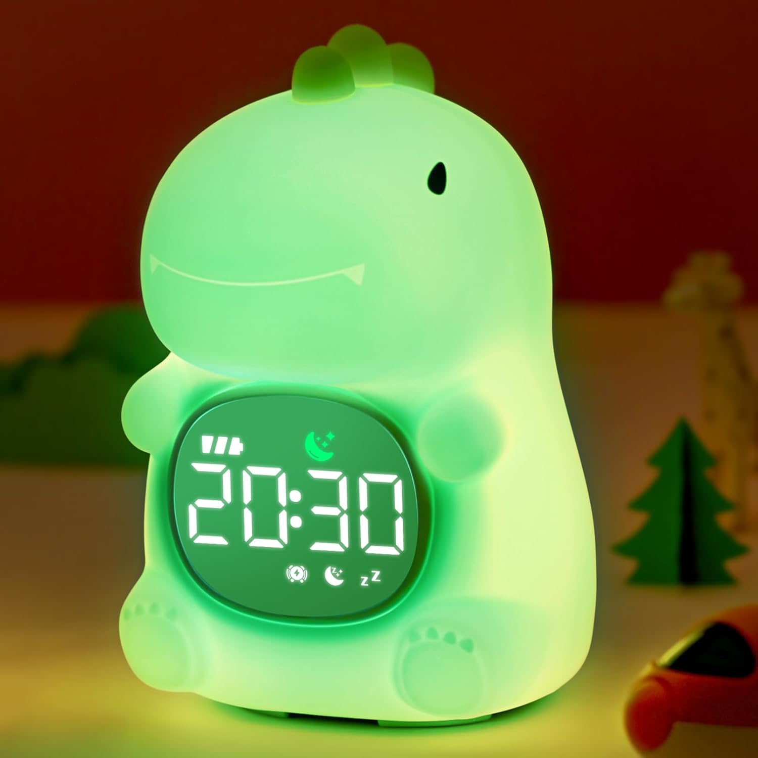 MASHI Christmas Kids Alarm Clock, Toddler Sleep Training Clock with Sun & Moon, Sleep Sound Machine, Night Lights, Ok to Wake Di