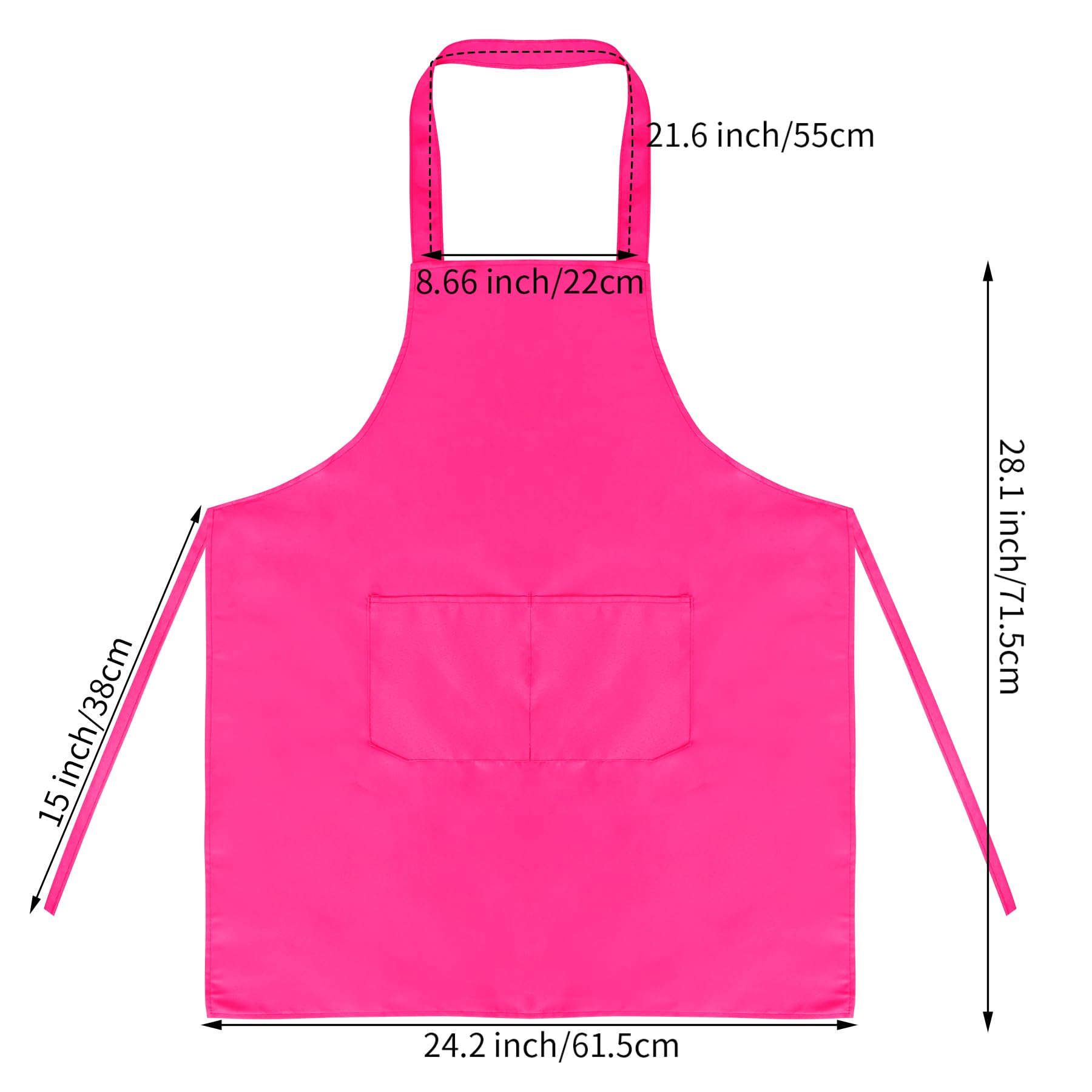 Fengek 8 Pcs Bib Apron For Unisex Colorful Kitchen Apron Bulk With 2 Roomy Pockets For Kitchen Bbq Painting Baking