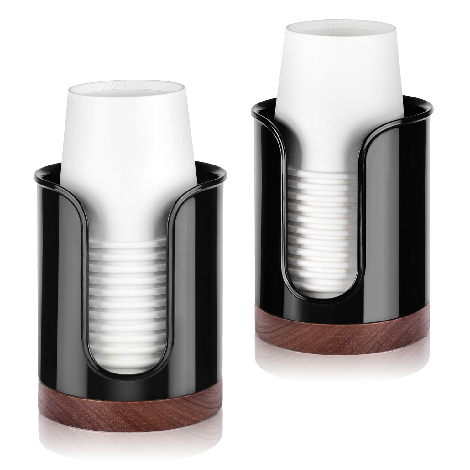 Premium Bathroom Cup Dispenser - Compact Cup Holder For Dixie Cups 3 Oz Cups, 3 4 Ounce Mouthwash Cup Dispenser - Pc/Walnut,Blac