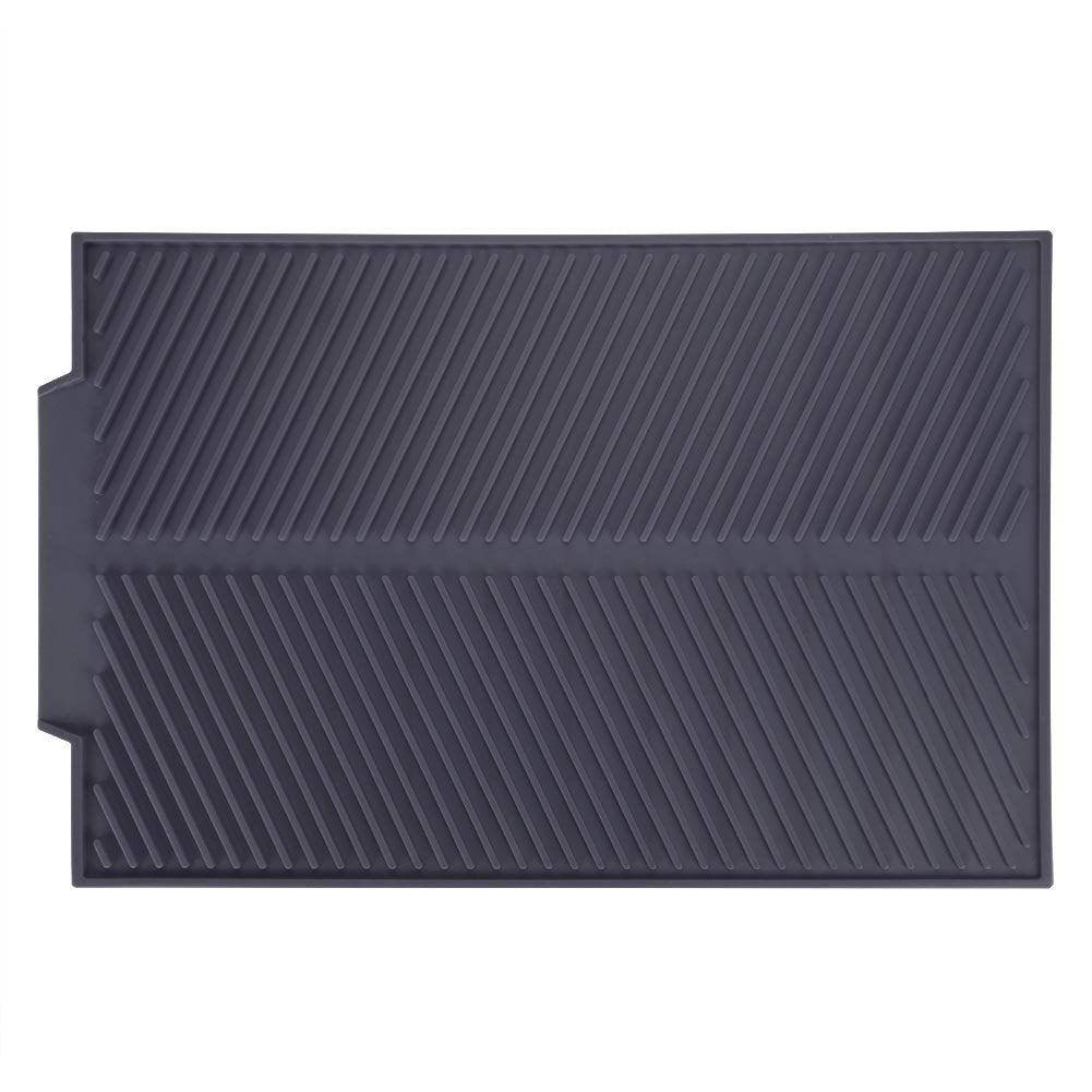 Rectangle Silicone Drain Mat Drying Dishes Pad Heat Resistant Slip Proof Tray Brush Drainer Cloth Drainer Drainer (Grey)