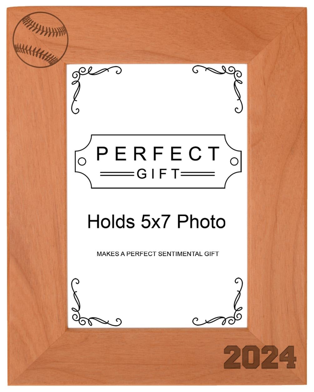 Personalized Gifts Sports Frame 5x7 Softball Frame 2024 Softball Photo Frame Wood Engraved 5x7 Portrait Picture Frame
